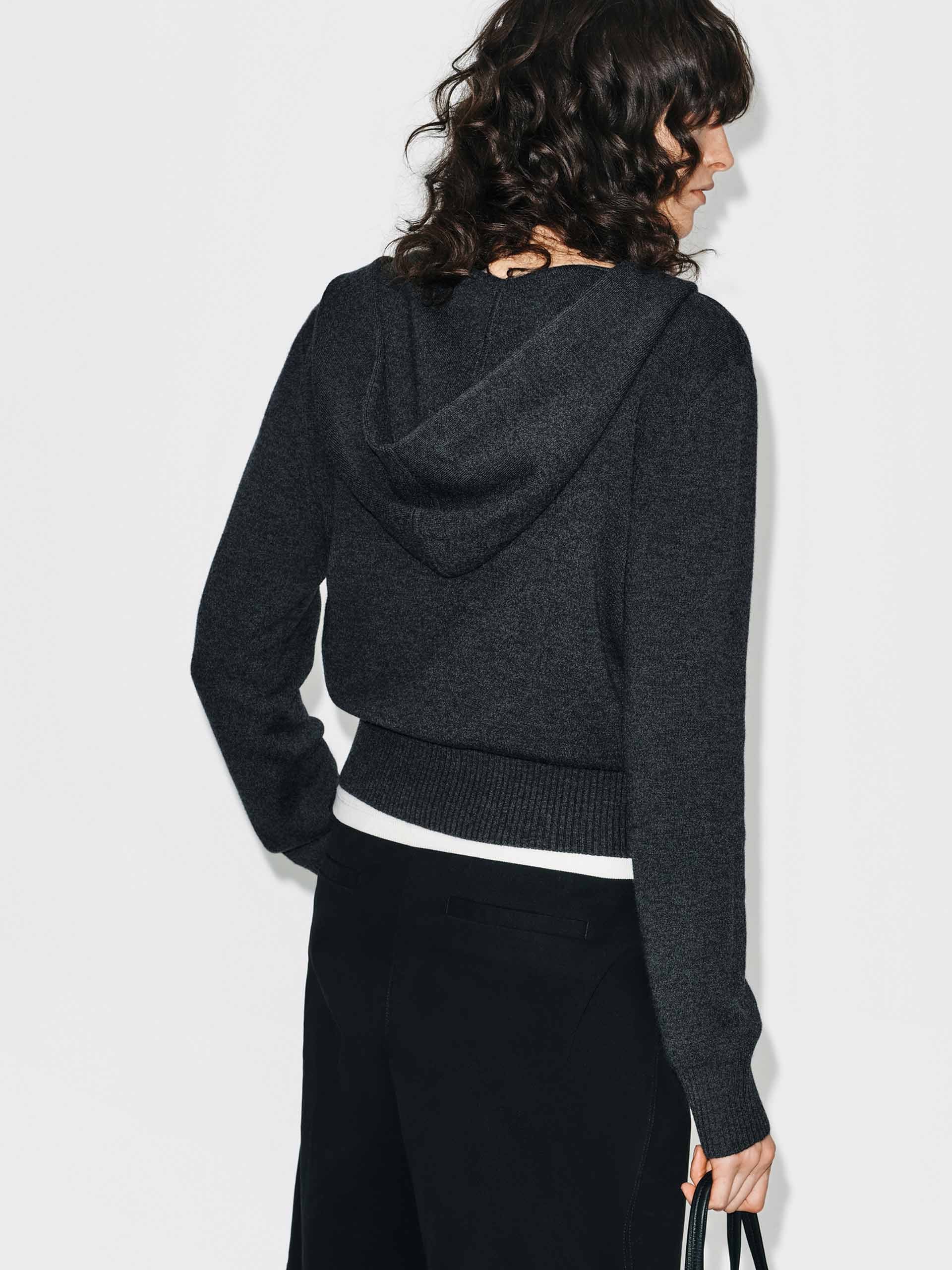 Cropped Hooded Knitted Top