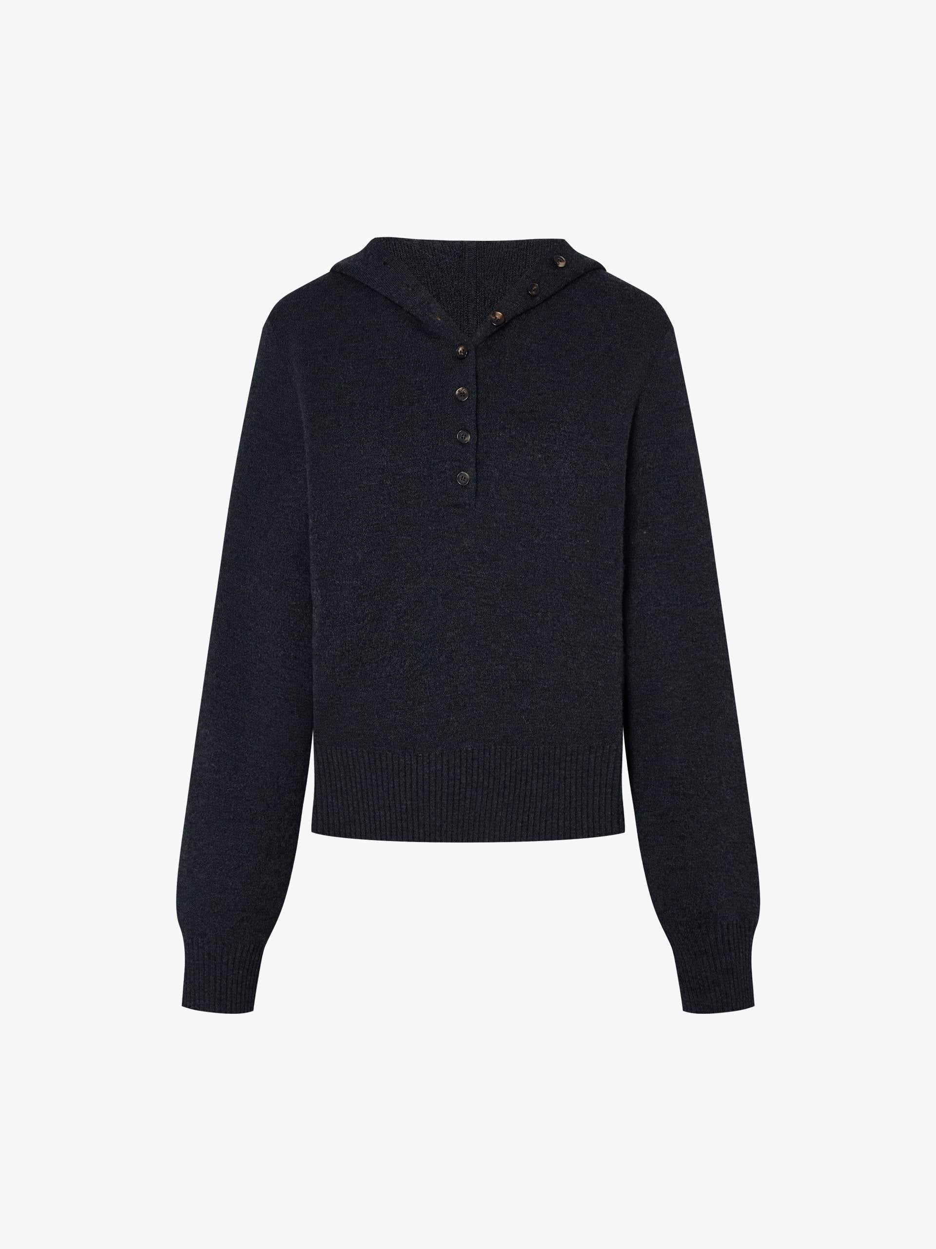 Cropped Hooded Knitted Top