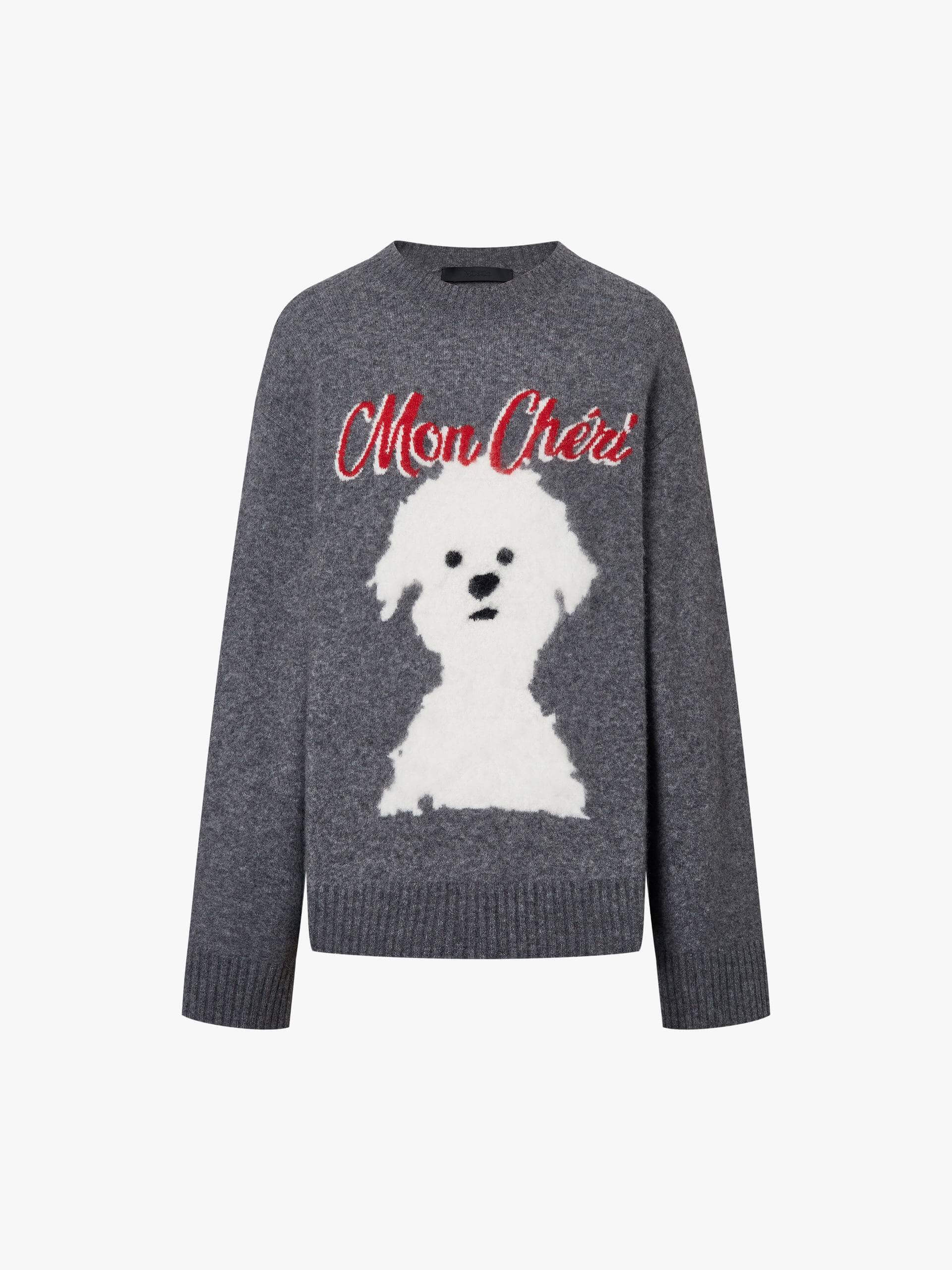 Puppy Pattern Knitted Sweater