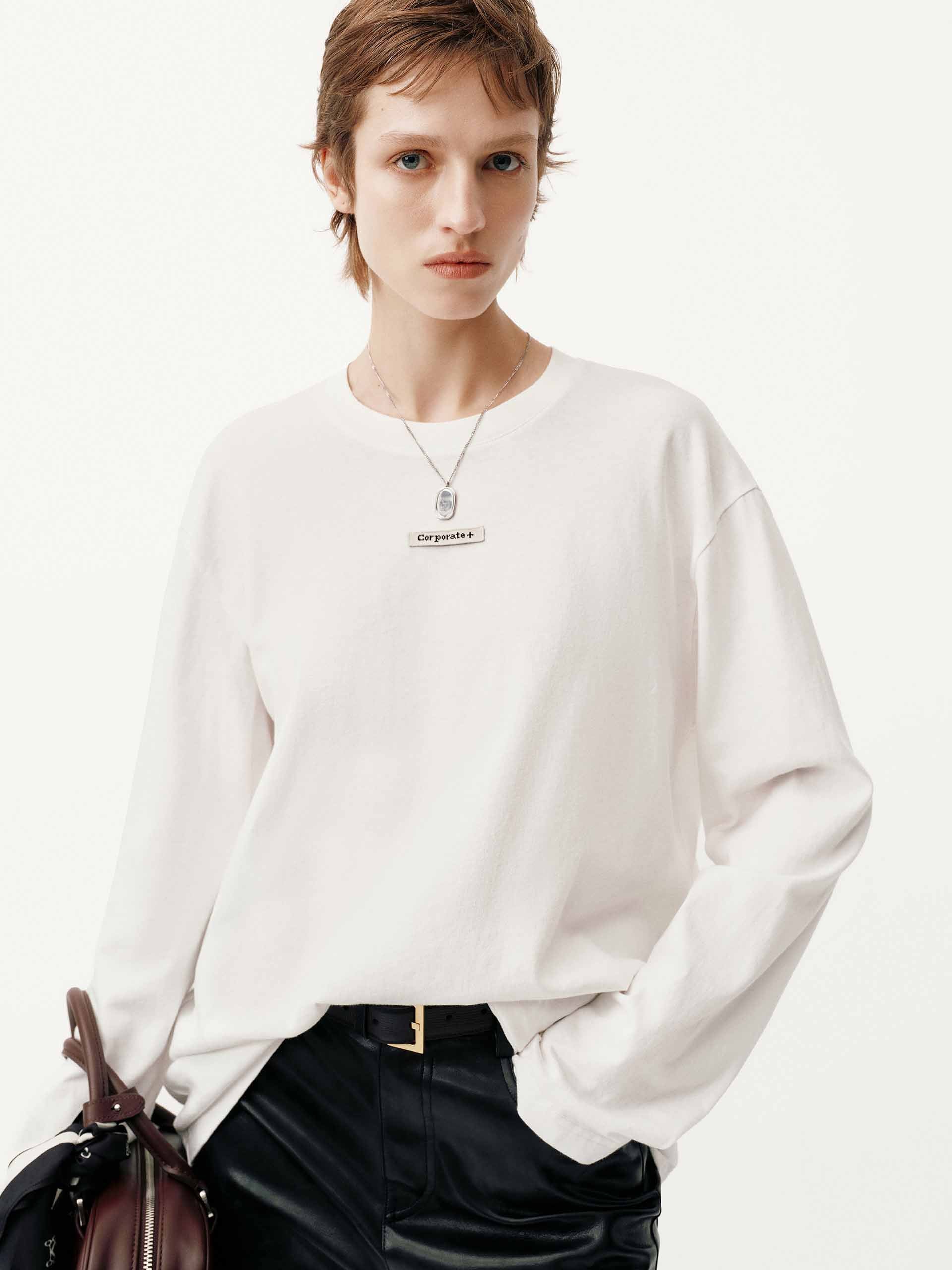 Woven Label Cotton T-shirt