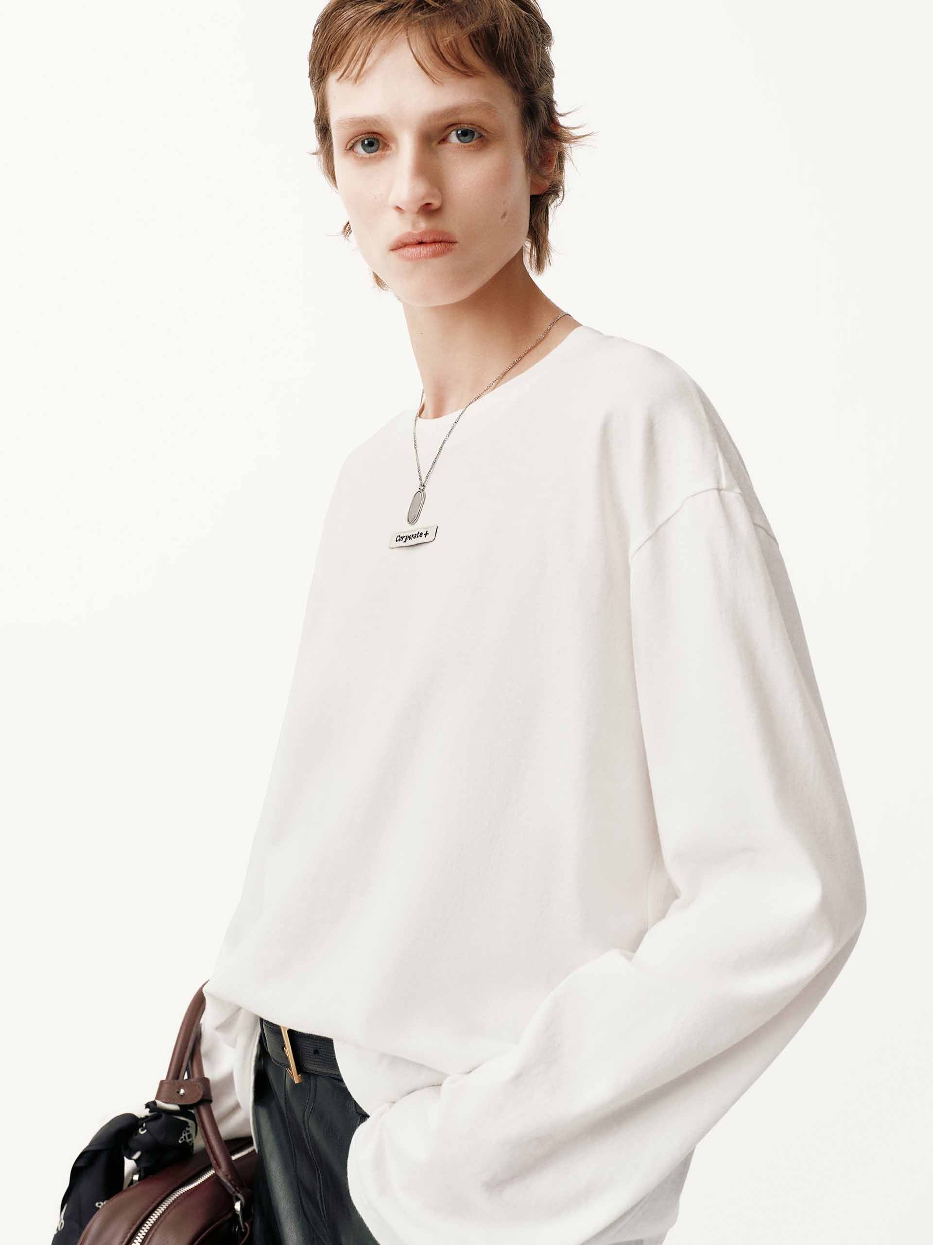 Woven Label Cotton T-shirt