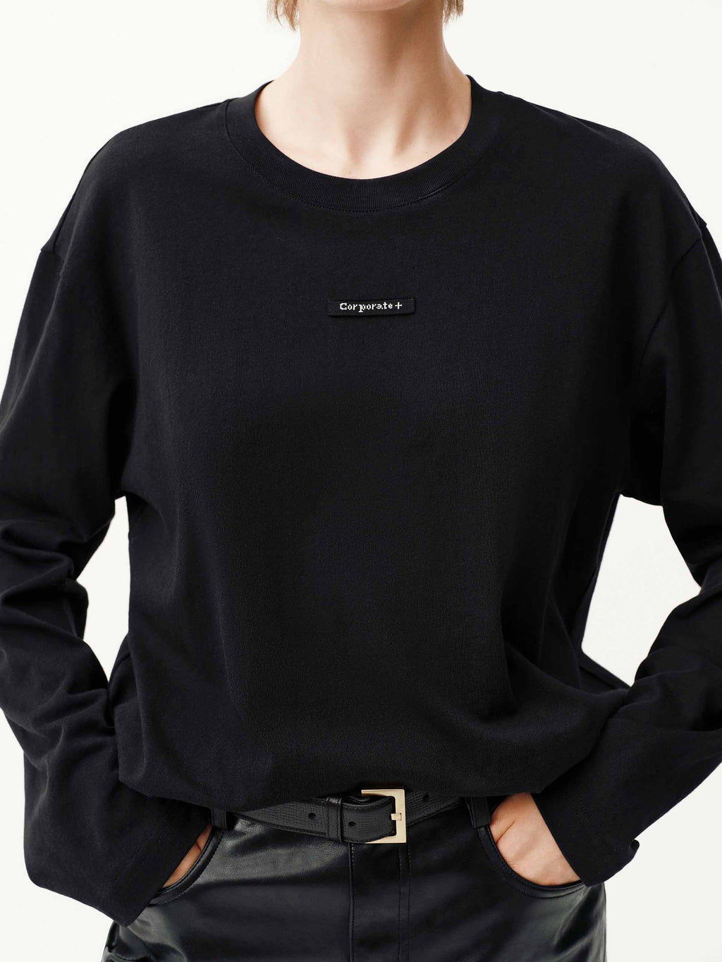 Woven Label Cotton T-shirt