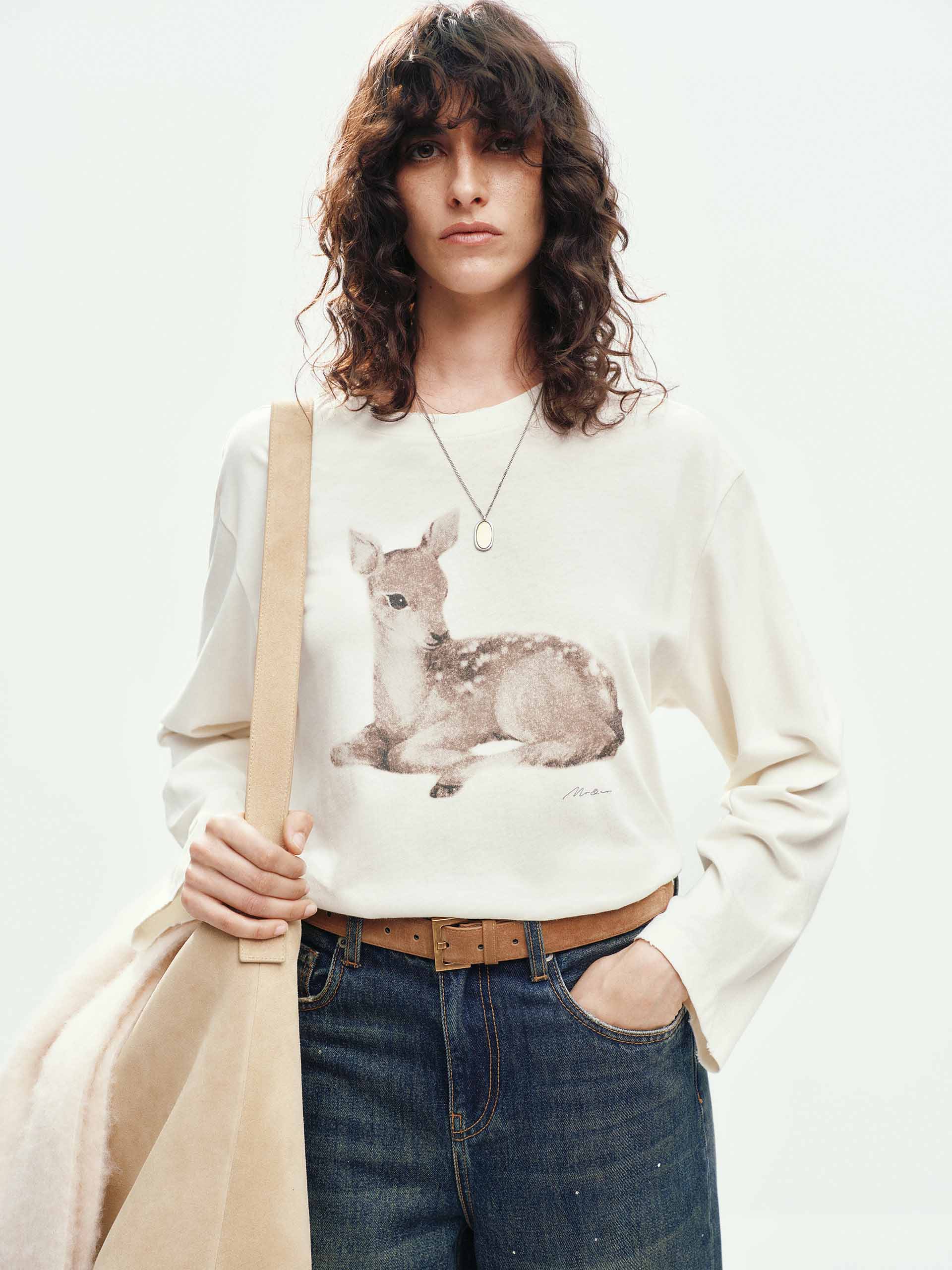 Include Hemp Deer Pattern T-shirt