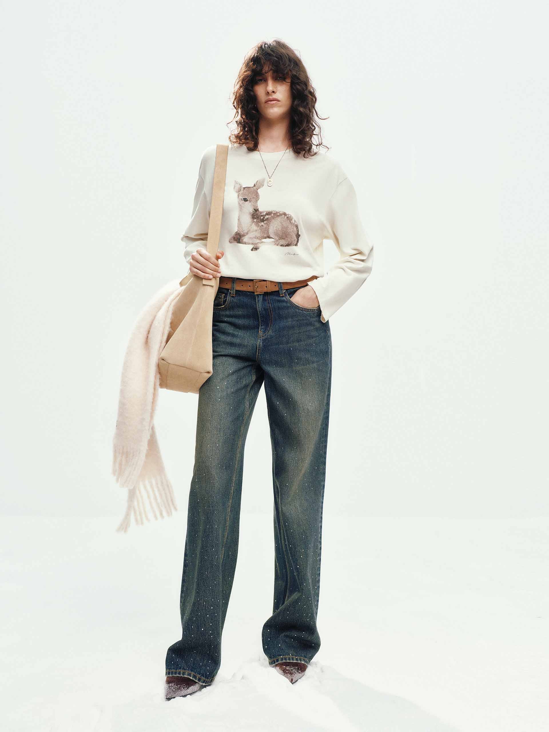 Include Hemp Deer Pattern T-shirt