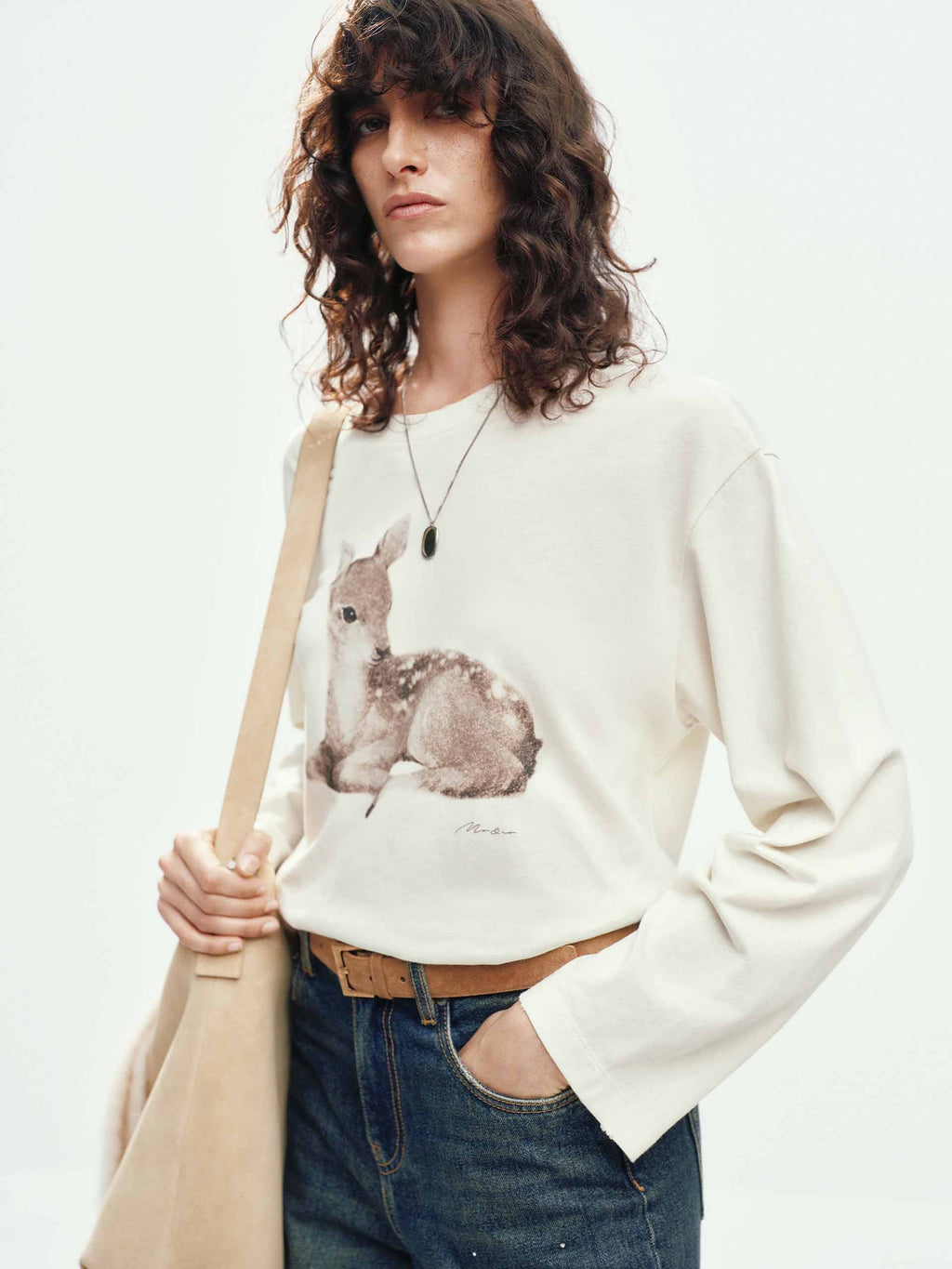 Include Hemp Deer Pattern T-shirt
