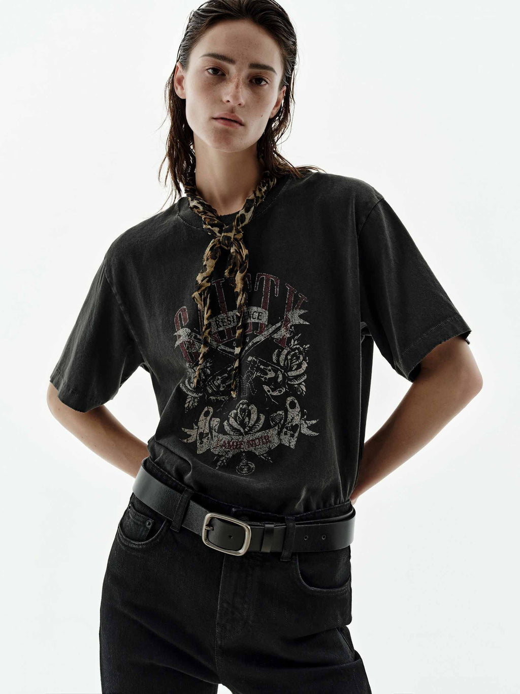 Faded Pattern Distressed T-shirt