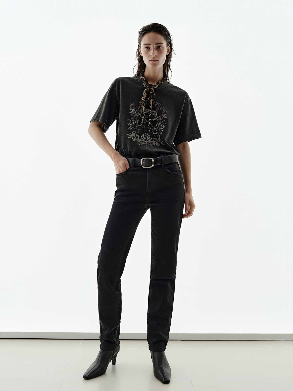 Faded Pattern Distressed T-shirt