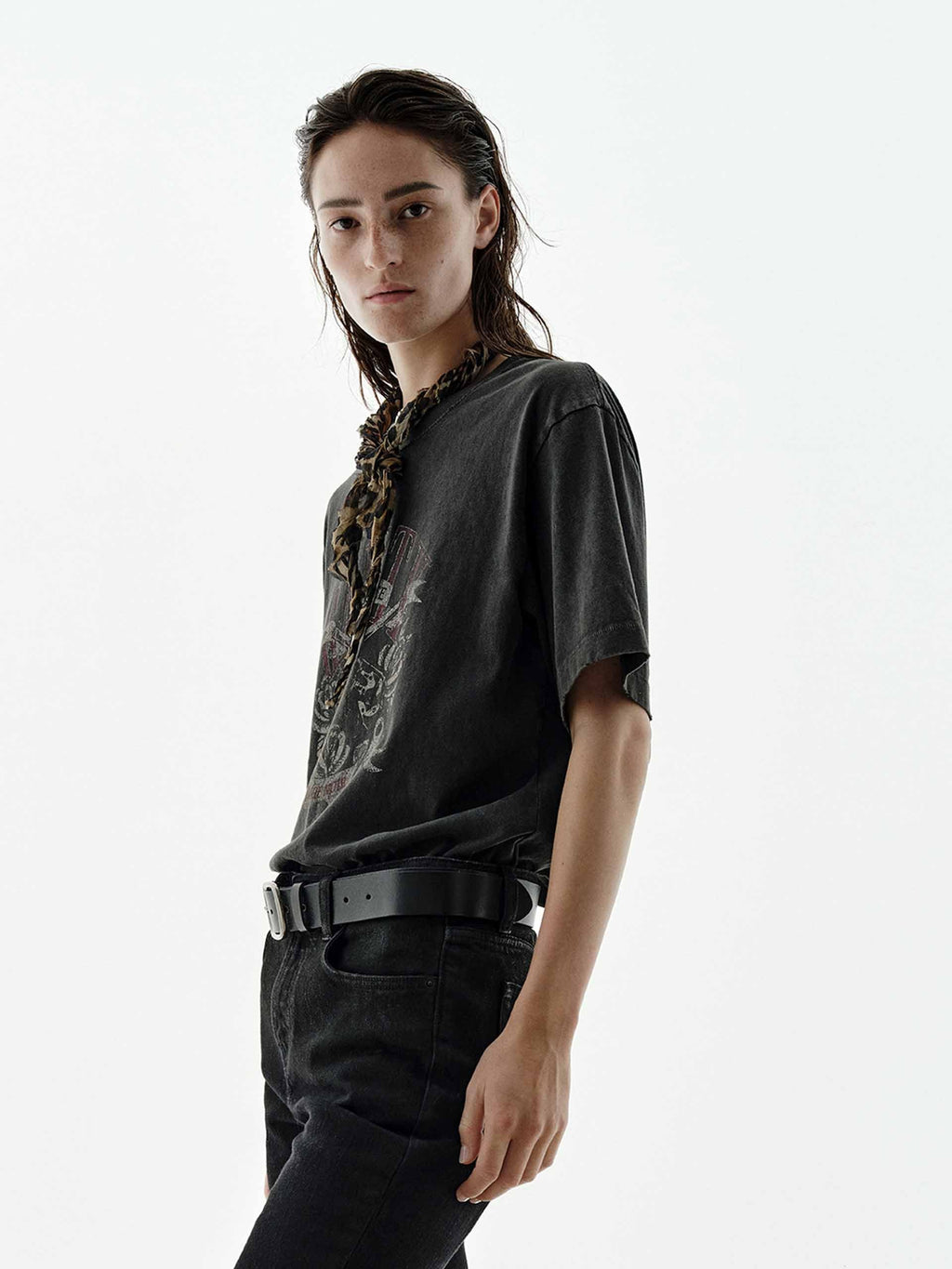 Faded Pattern Distressed T-shirt