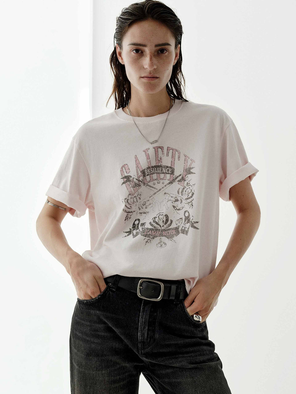 Faded Pattern Distressed T-shirt