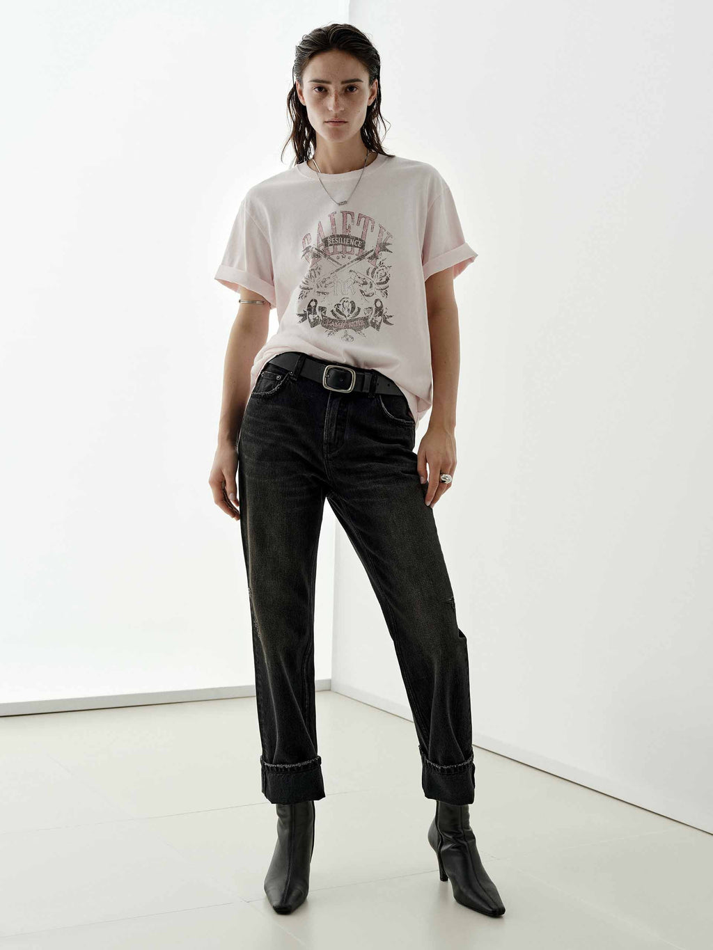 Faded Pattern Distressed T-shirt