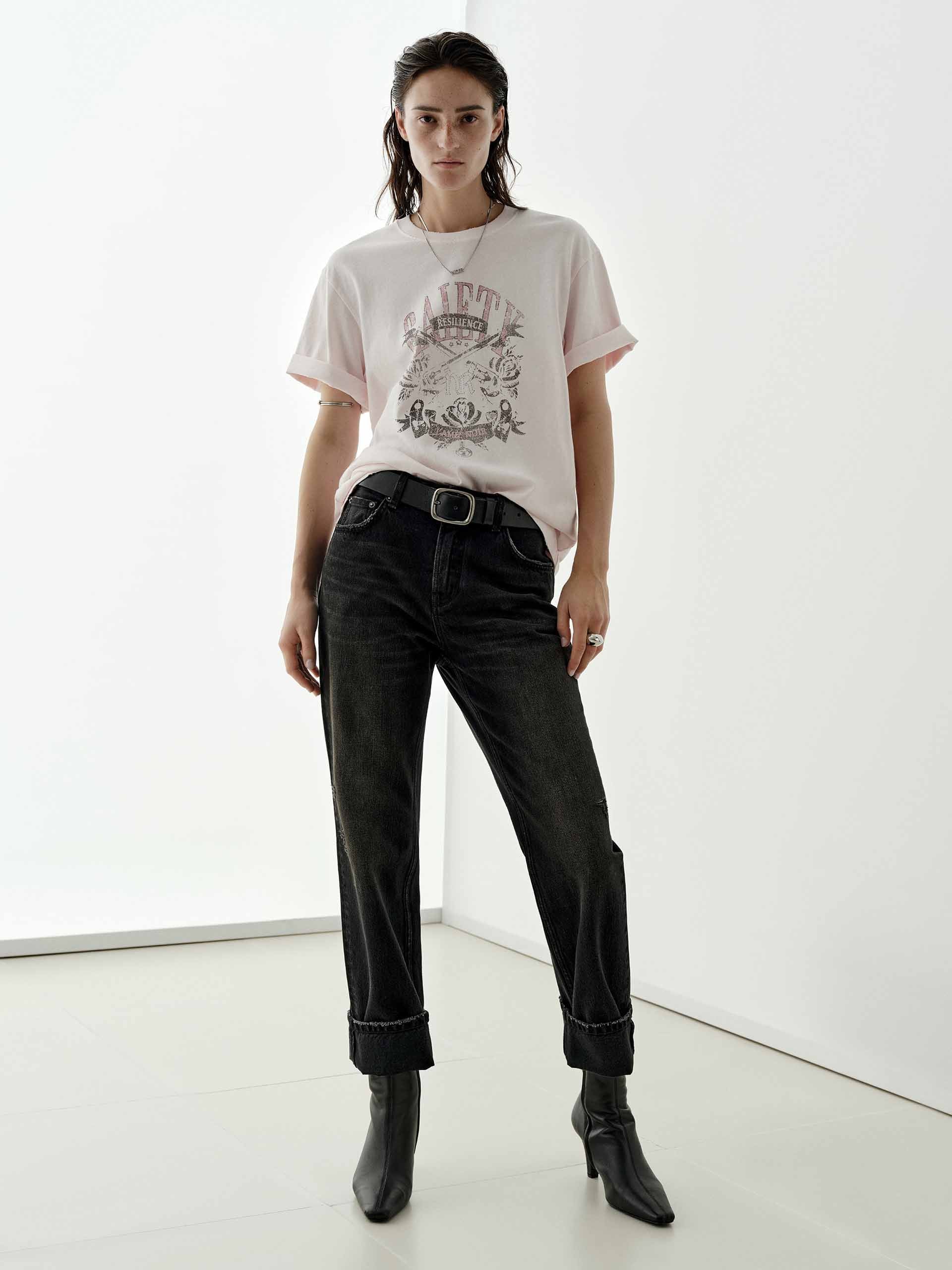 Faded Pattern Distressed T-shirt