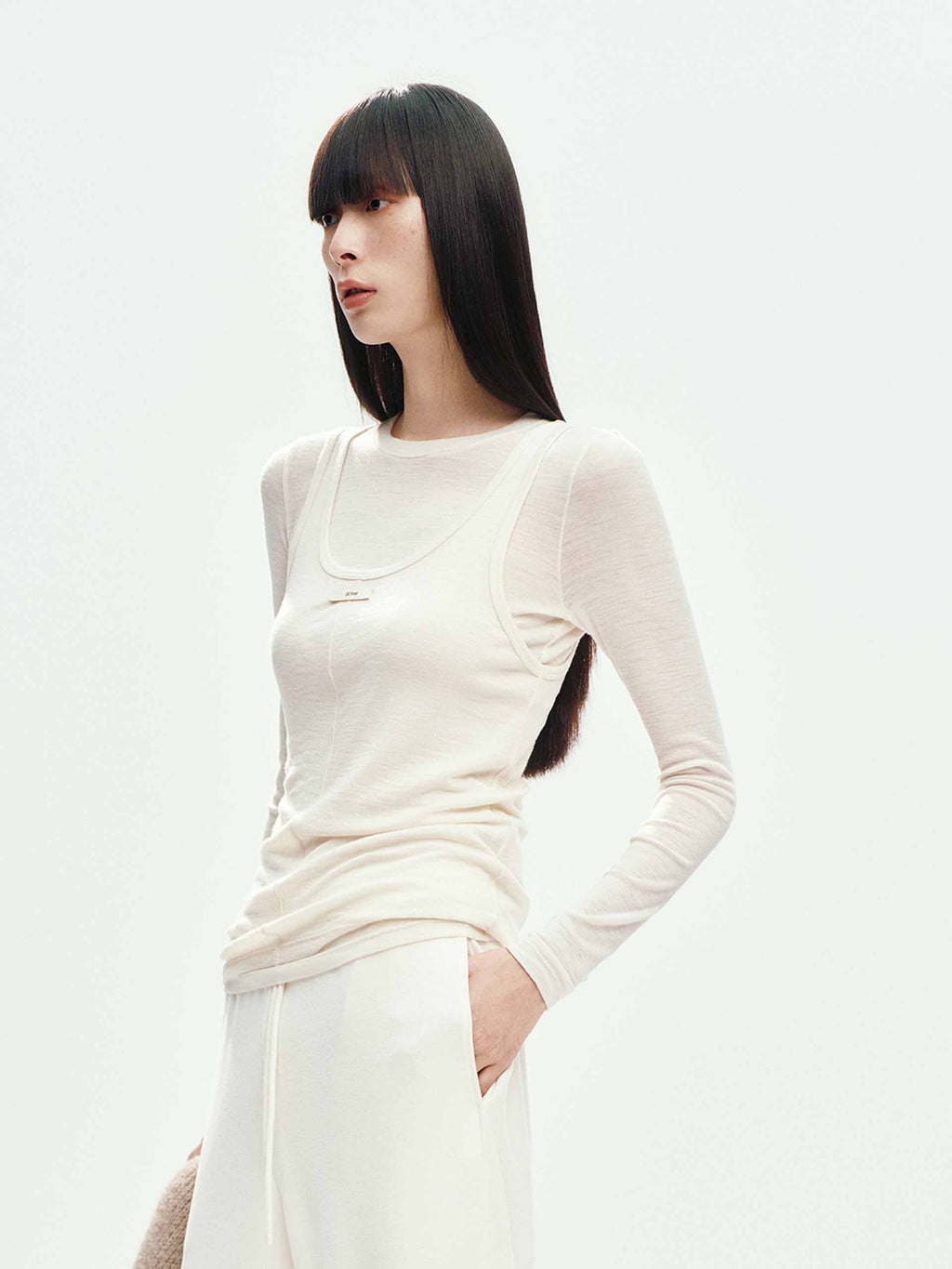 Two-piece Wool Blend T-shirt