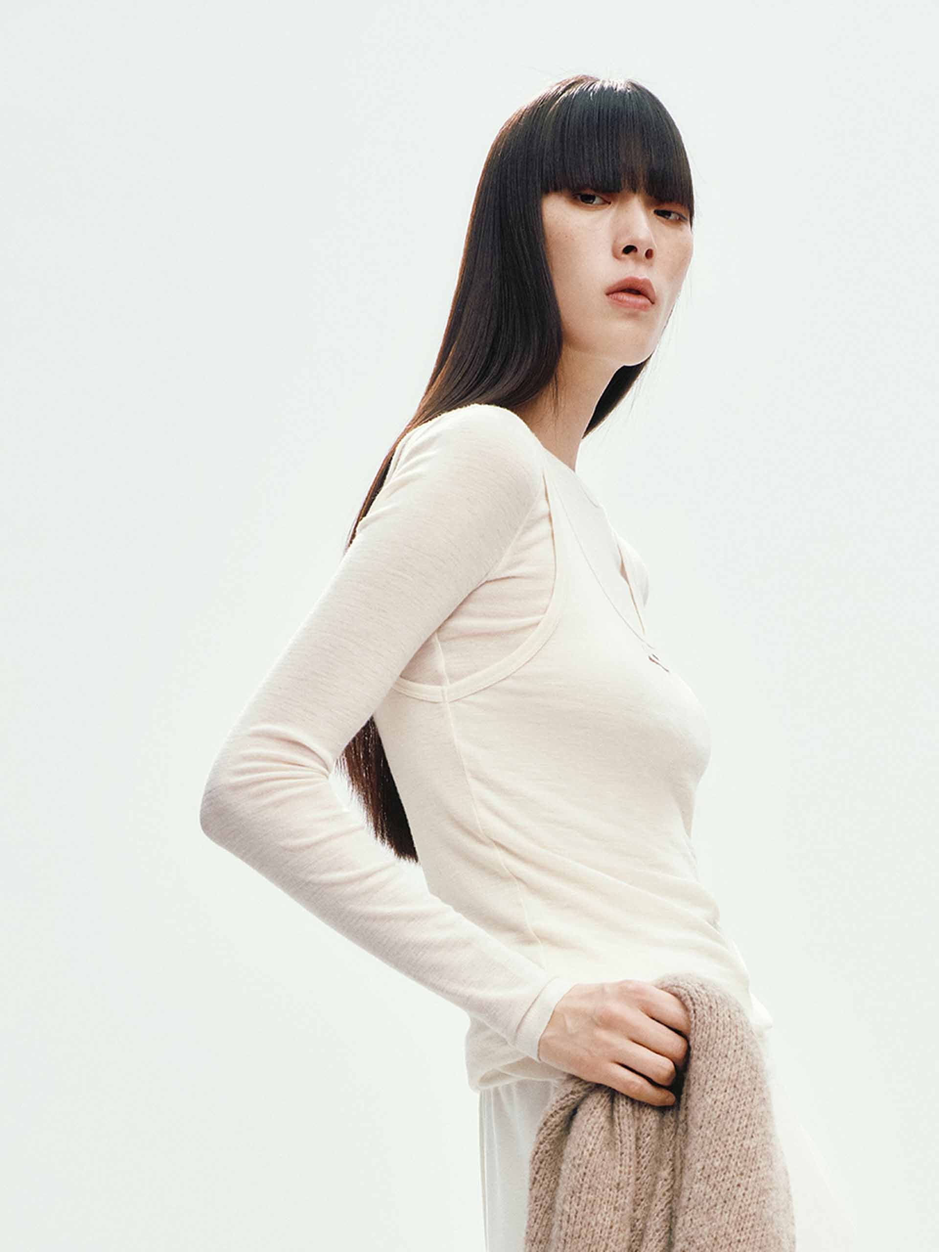 Two-piece Wool Blend T-shirt