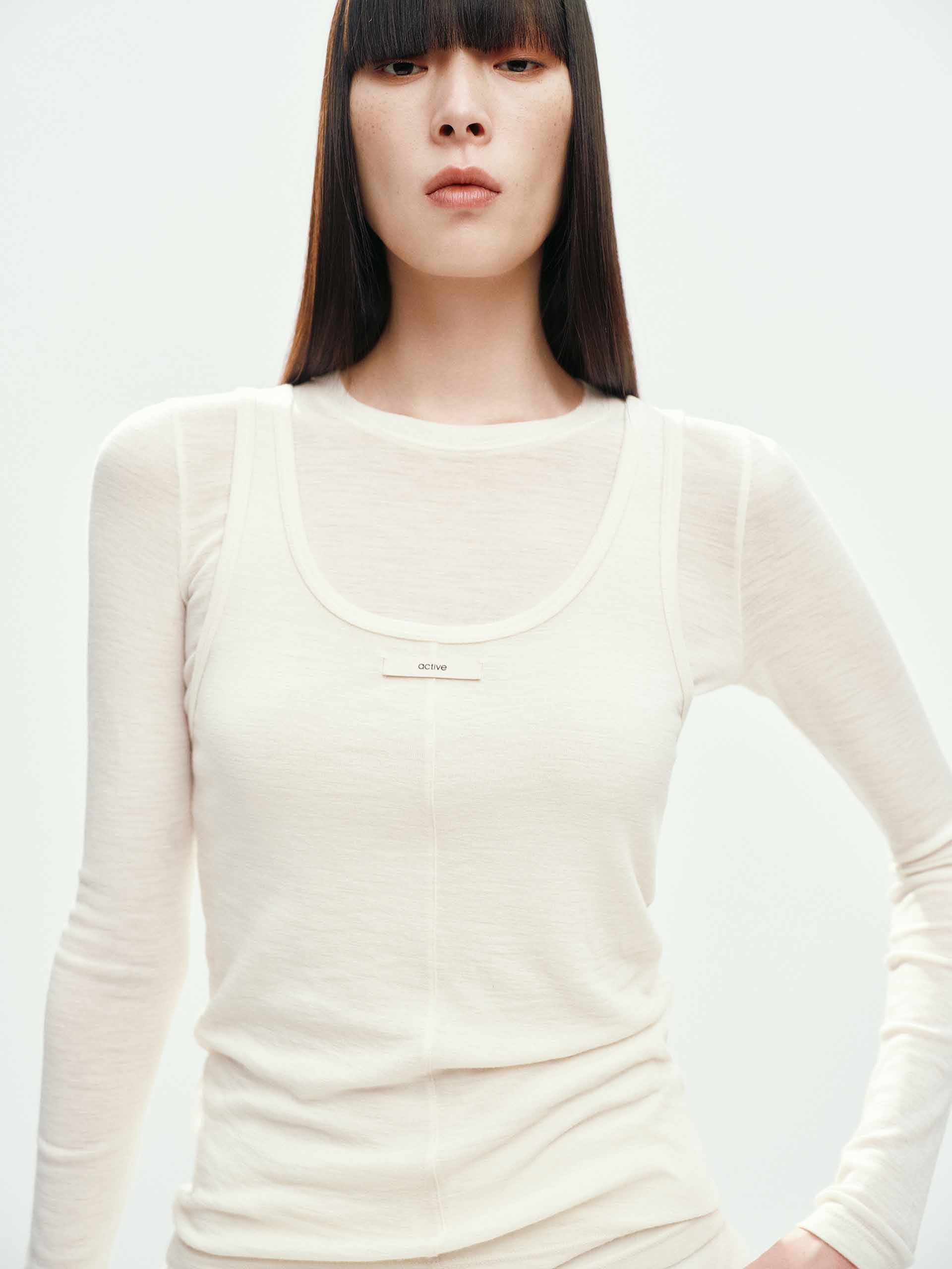 Two-piece Wool Blend T-shirt