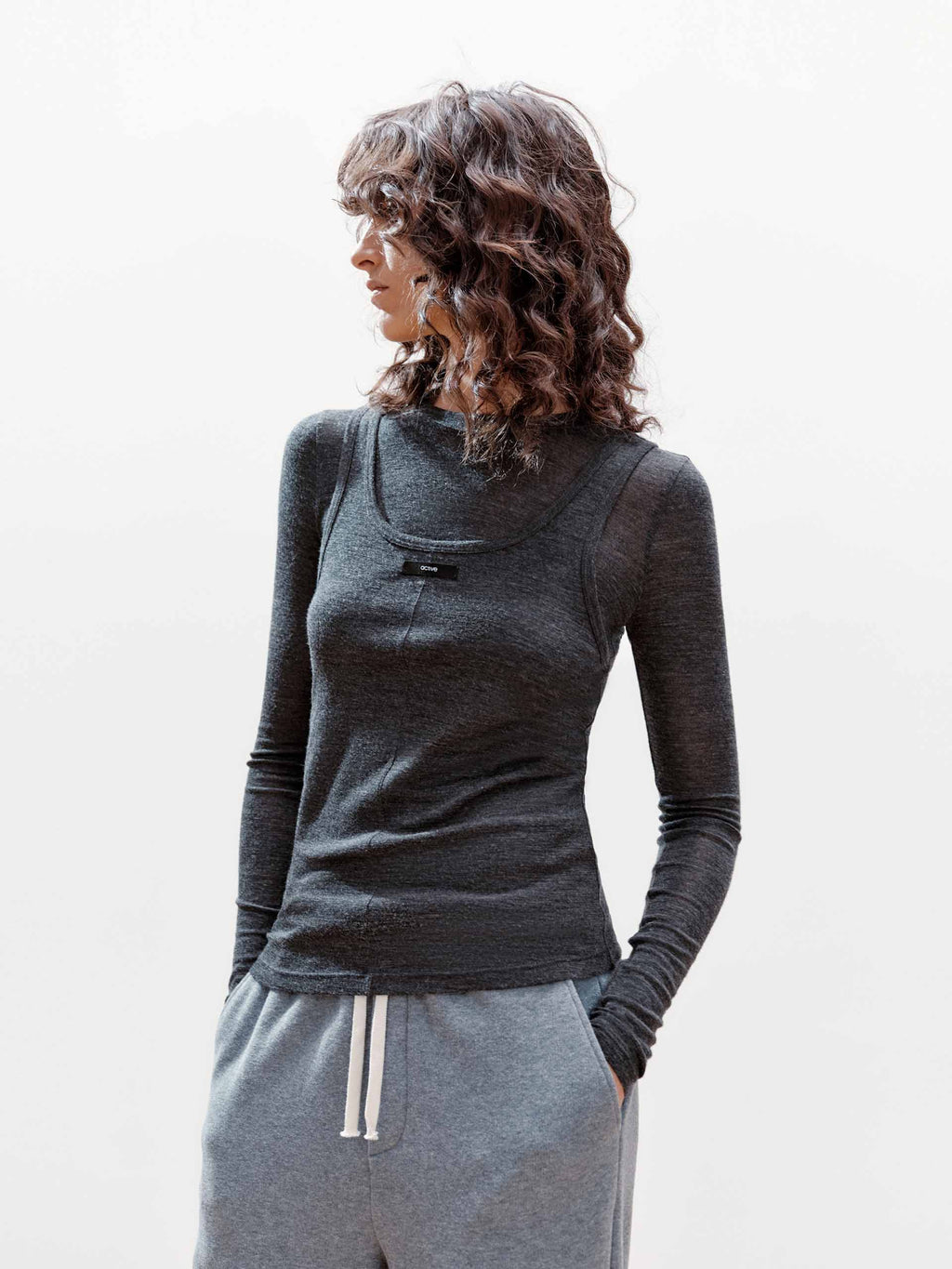 Two-piece Wool Blend T-shirt