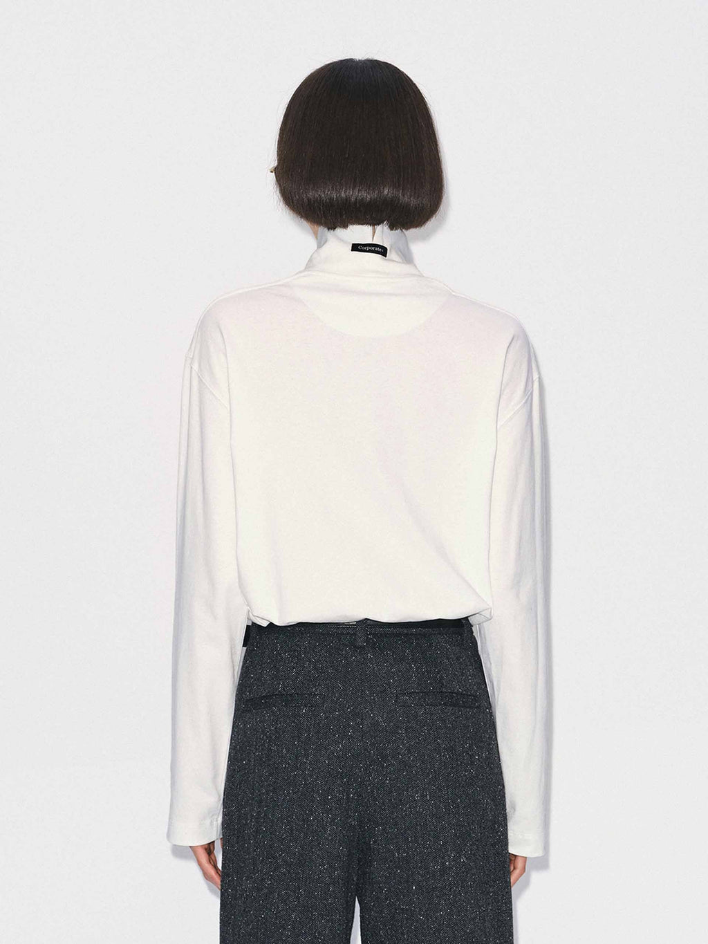 Turtleneck Pure Cotton T-shirt