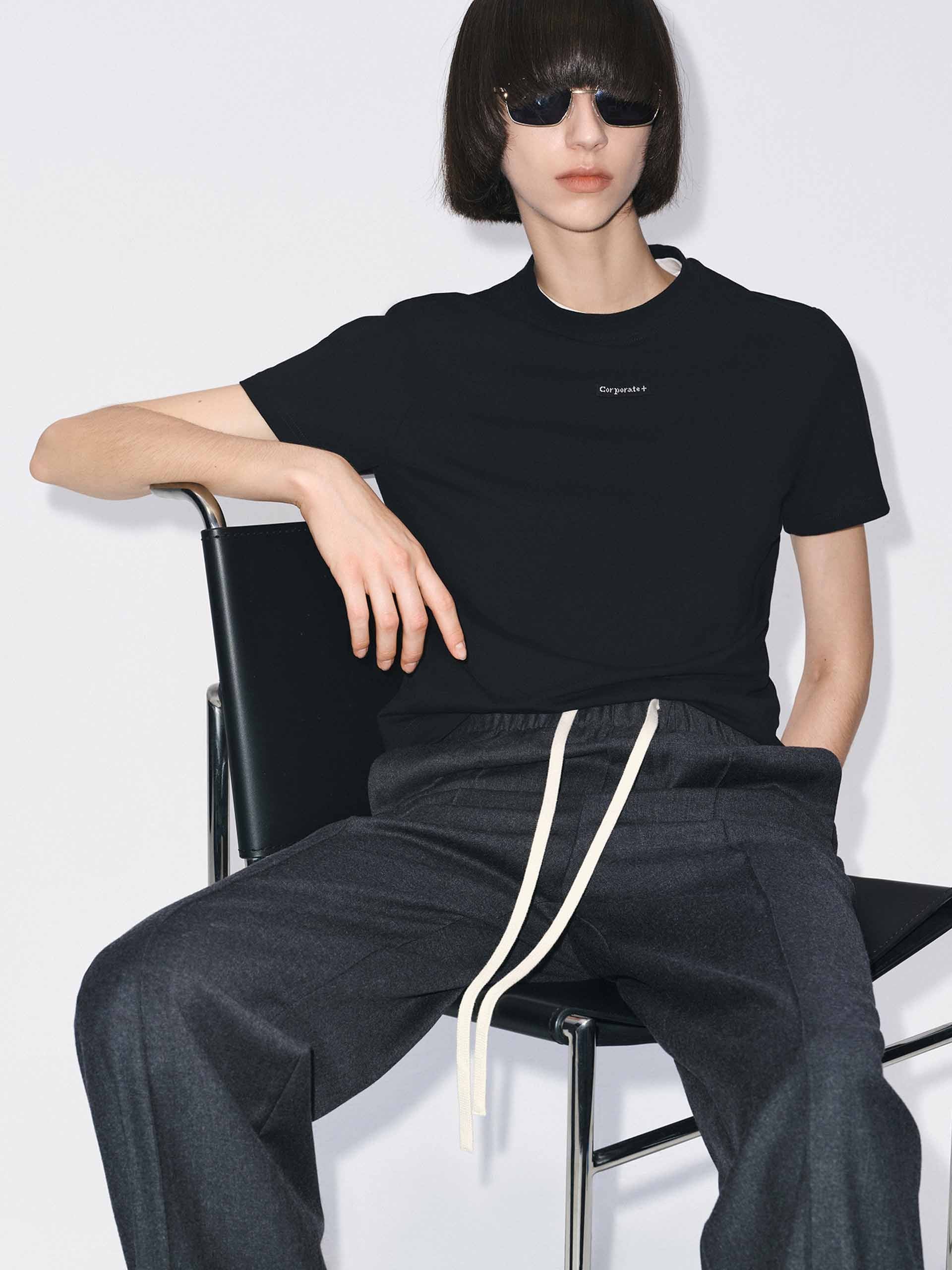 Front Woven Label T-shirt