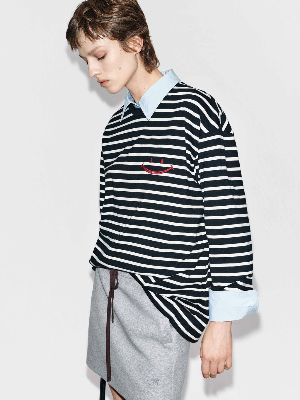 Striped Pattern Cotton T-shirt