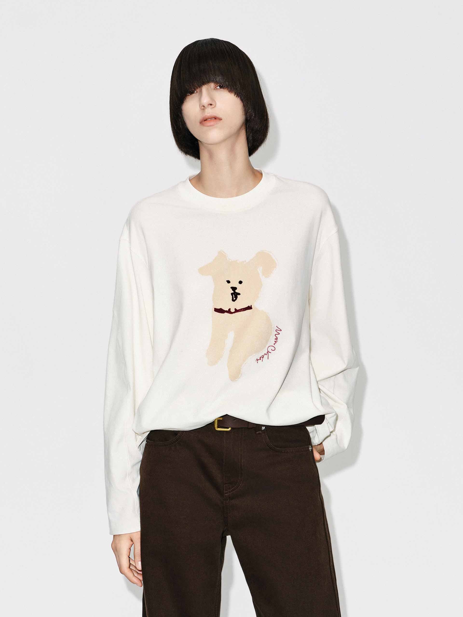Puppy Pattern Cotton T-shirt