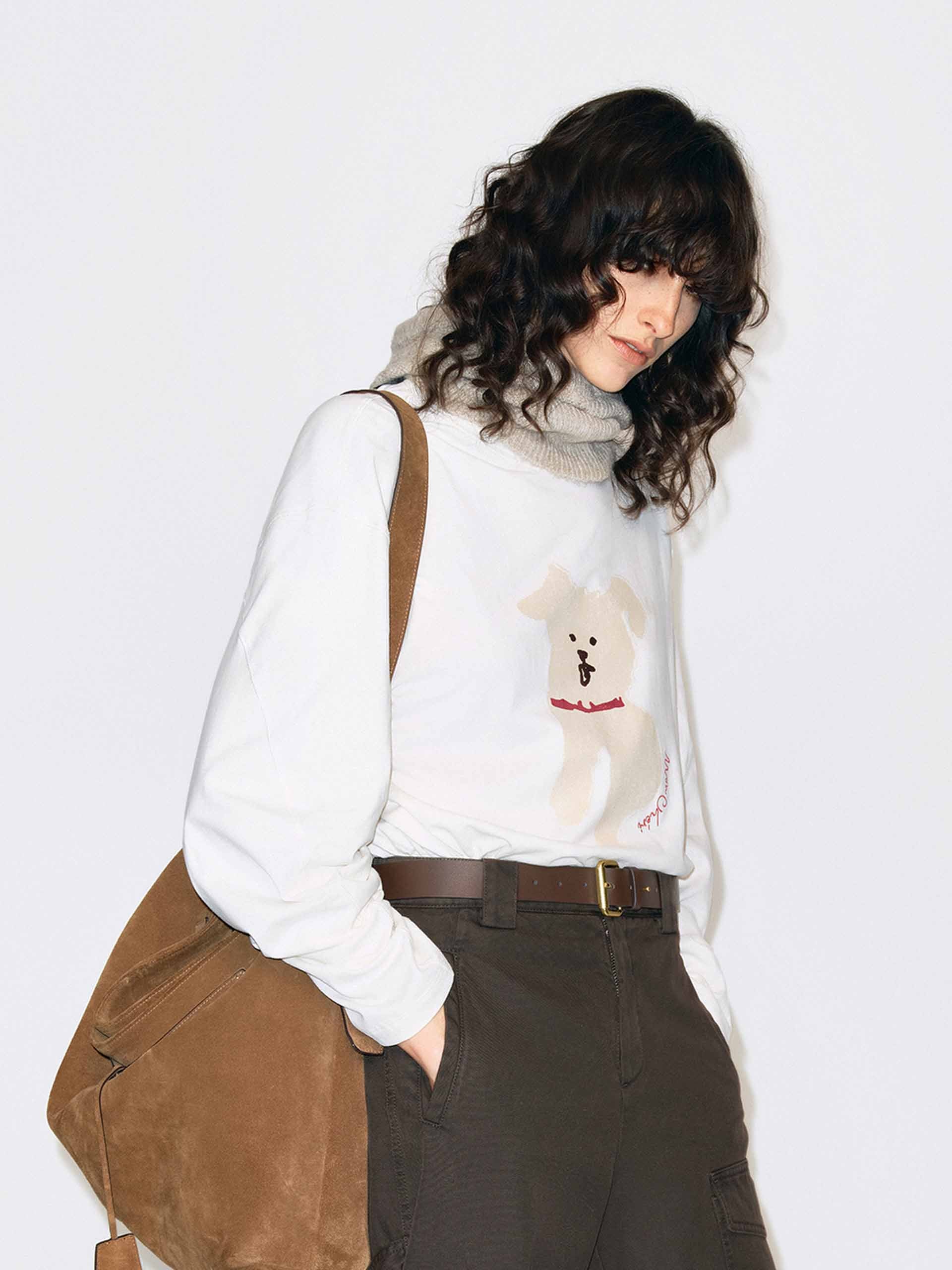 Puppy Pattern Cotton T-shirt