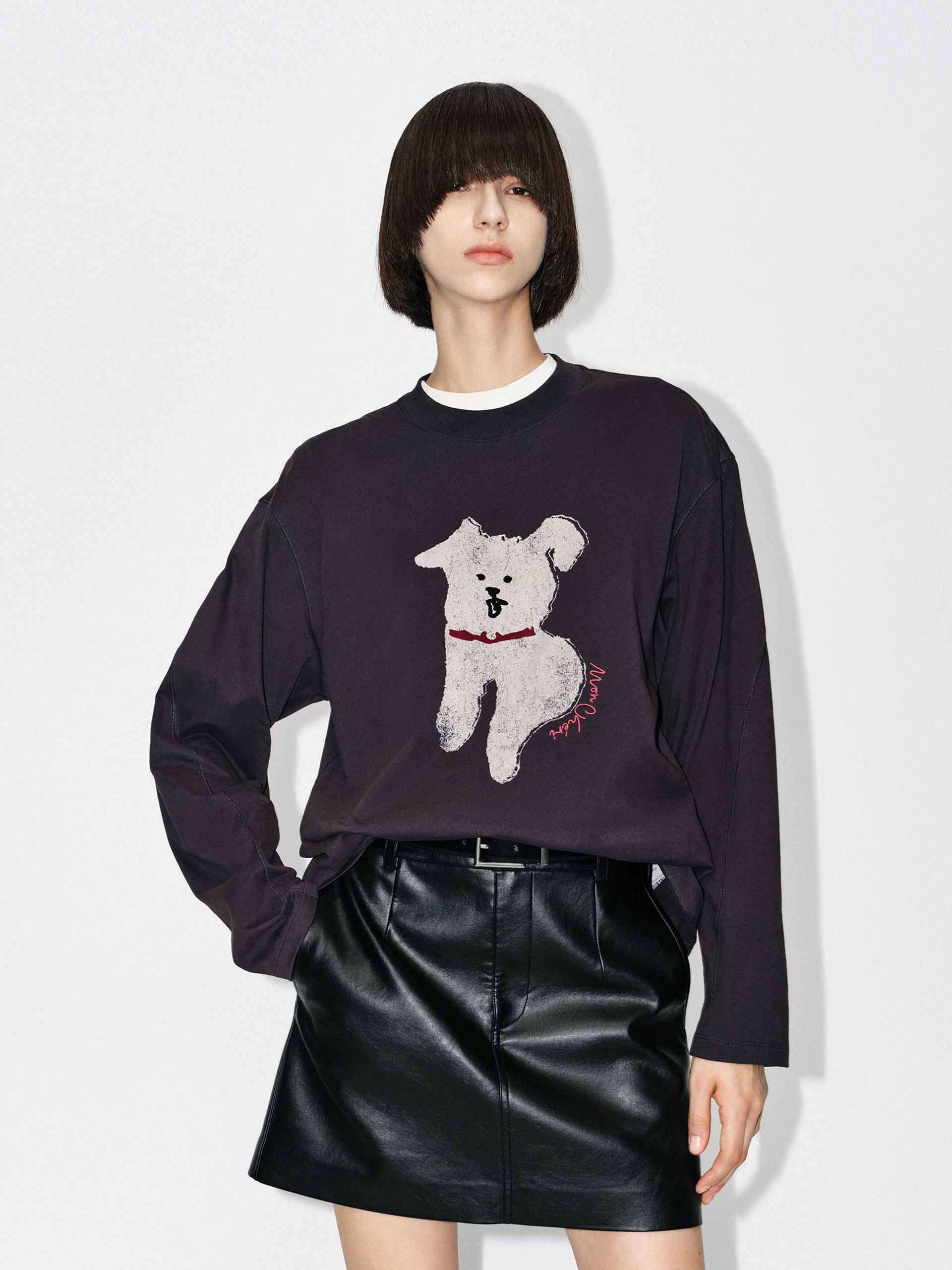 Puppy Pattern Cotton T-shirt