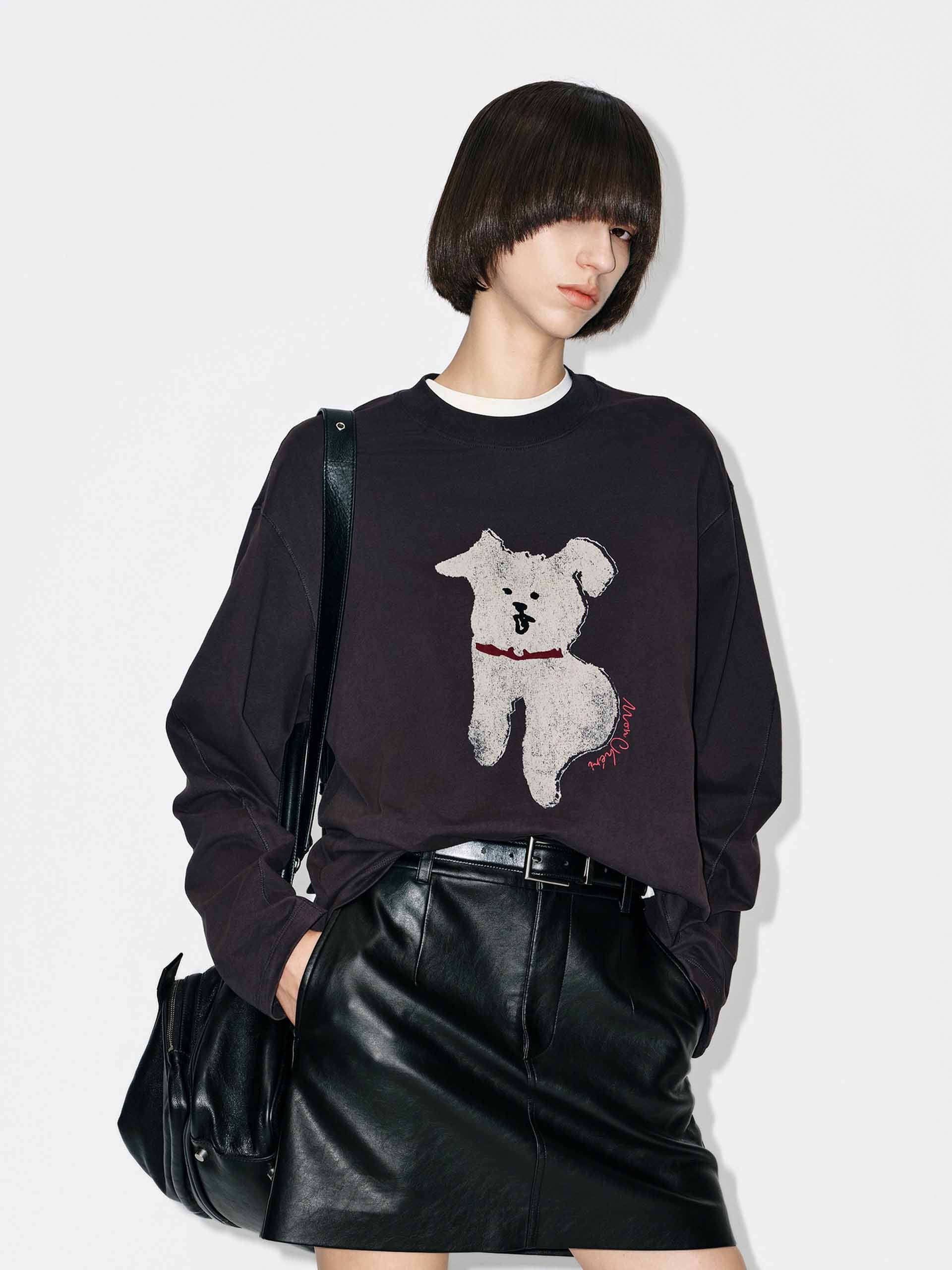 Puppy Pattern Cotton T-shirt