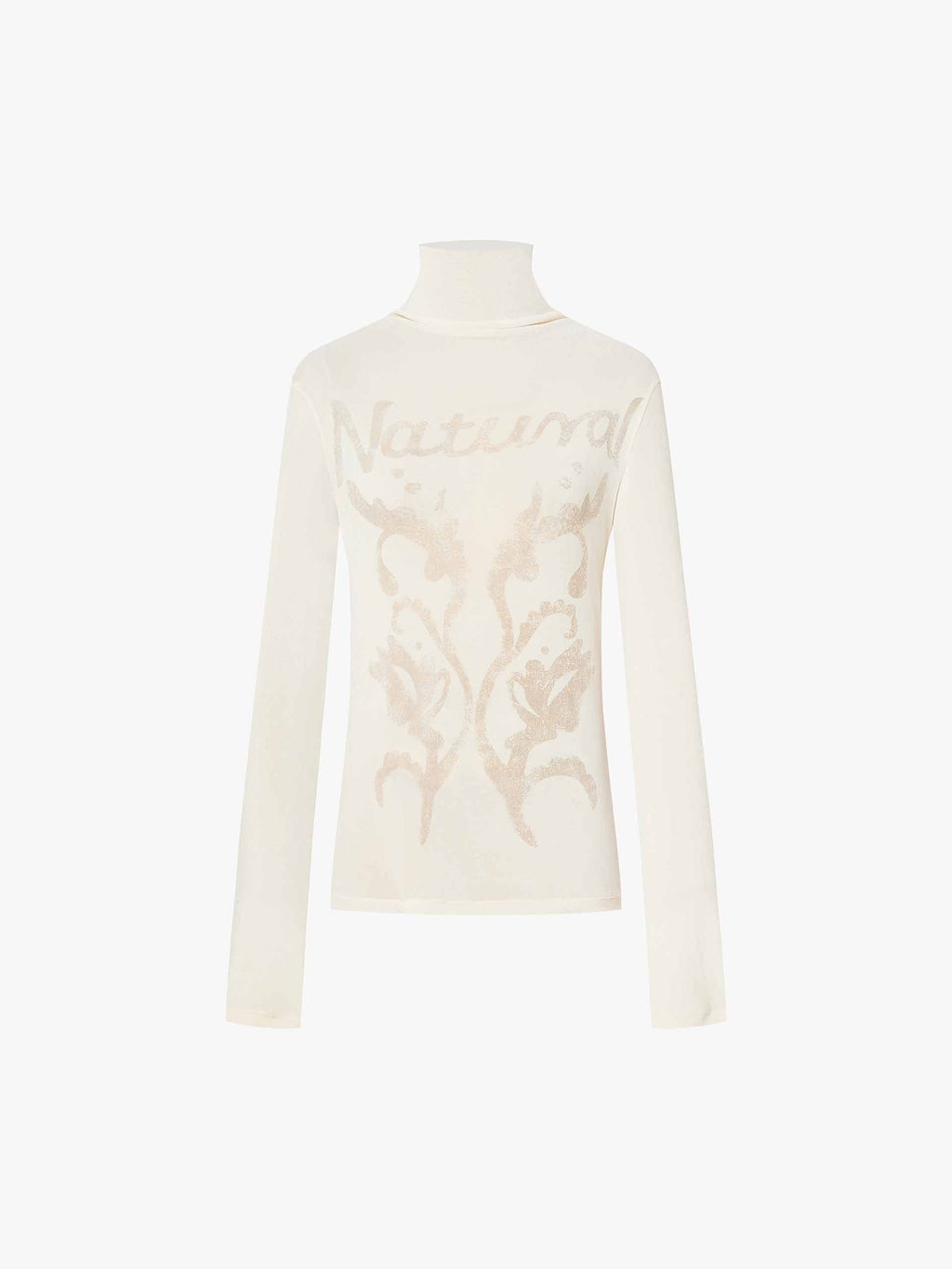 Turtleneck Fitted Beige Top