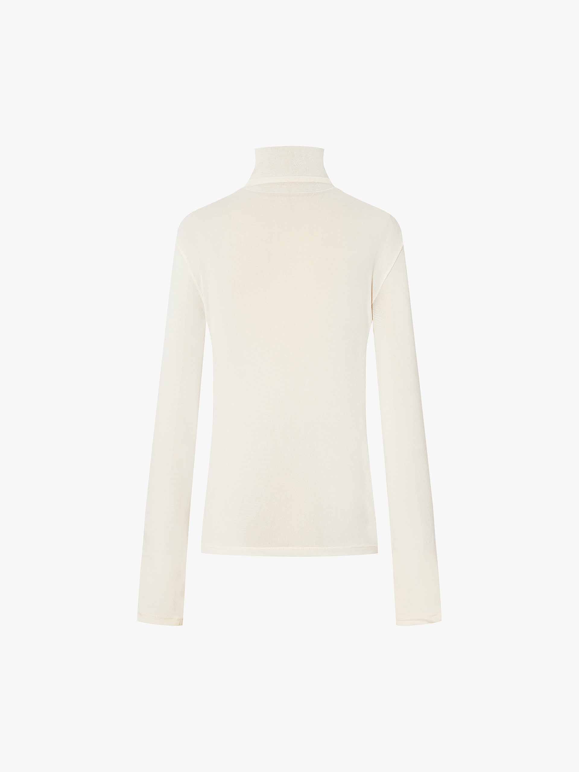 Turtleneck Fitted Beige Top