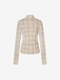 Side Pleated Plaid Blouse