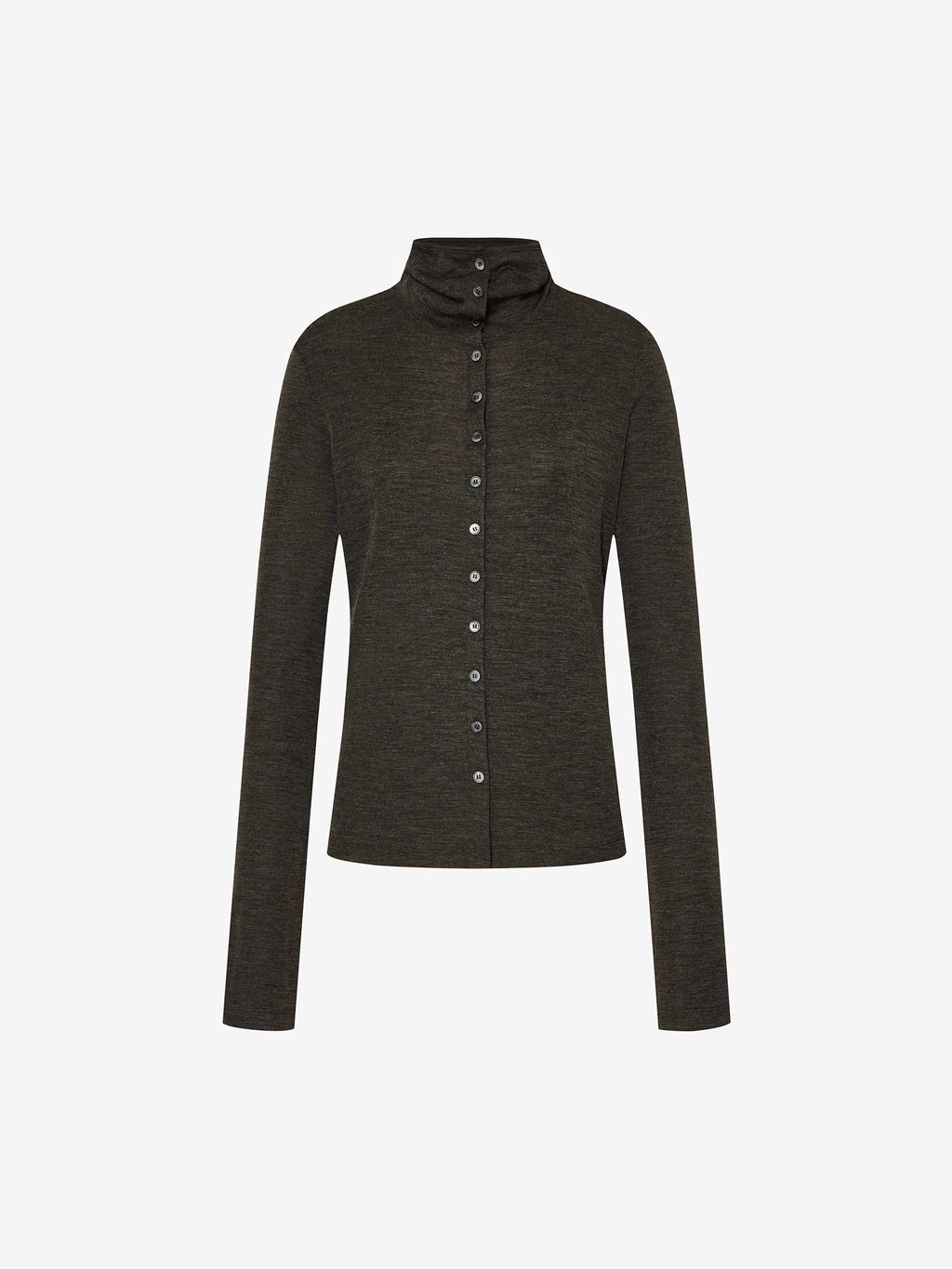 Button Closure Fitted Blouse