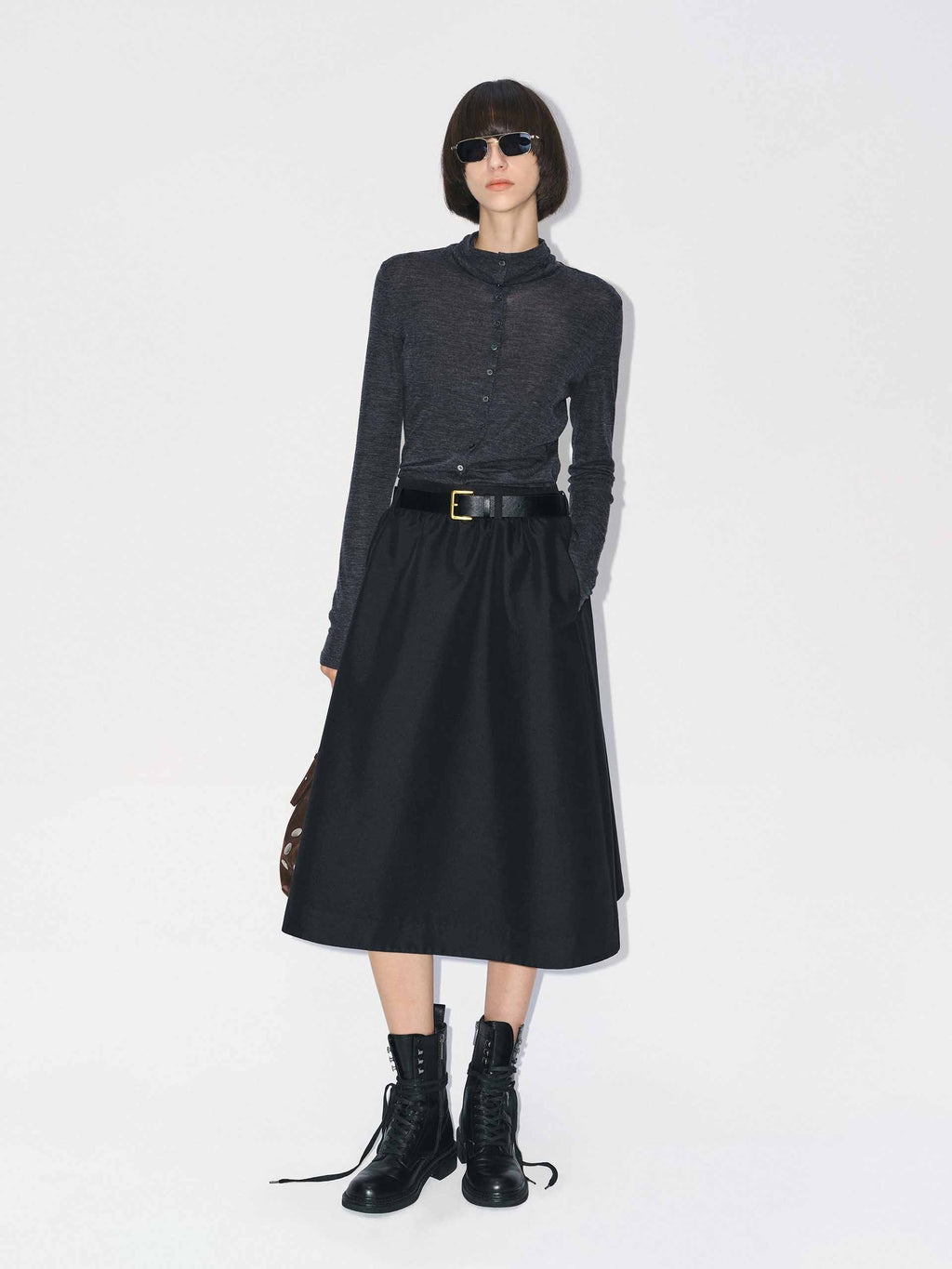 Button Closure Fitted Blouse