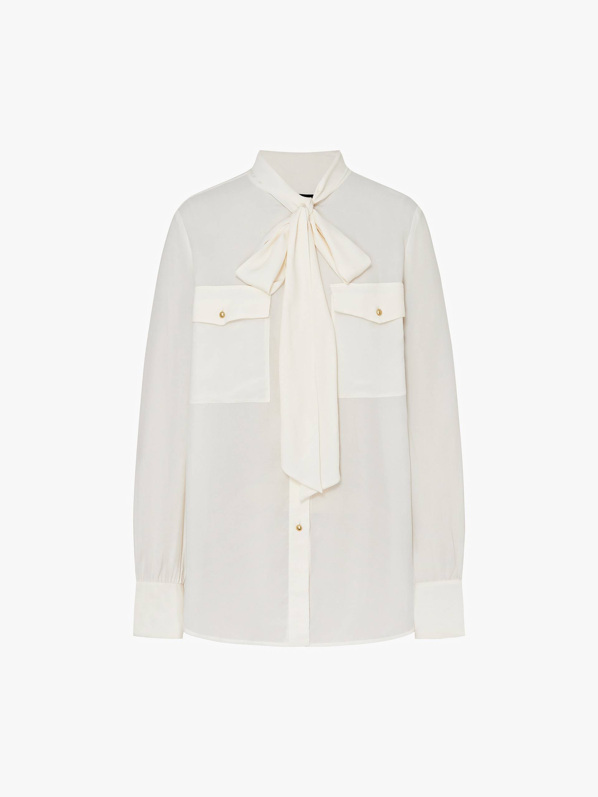 Front Tie Chiffon Blouse