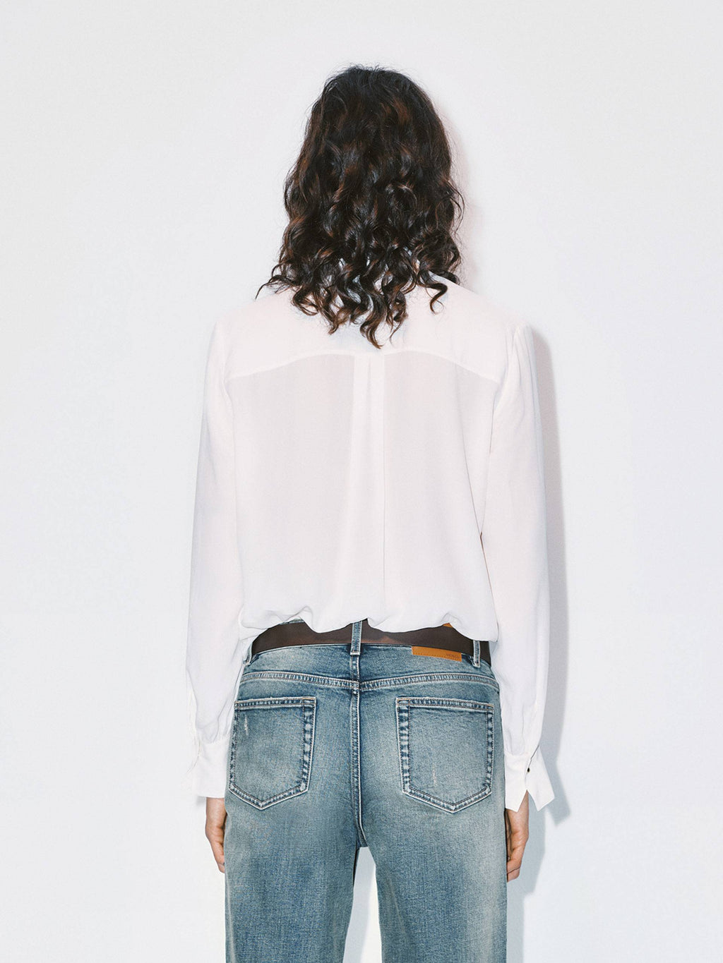 Front Tie Chiffon Blouse