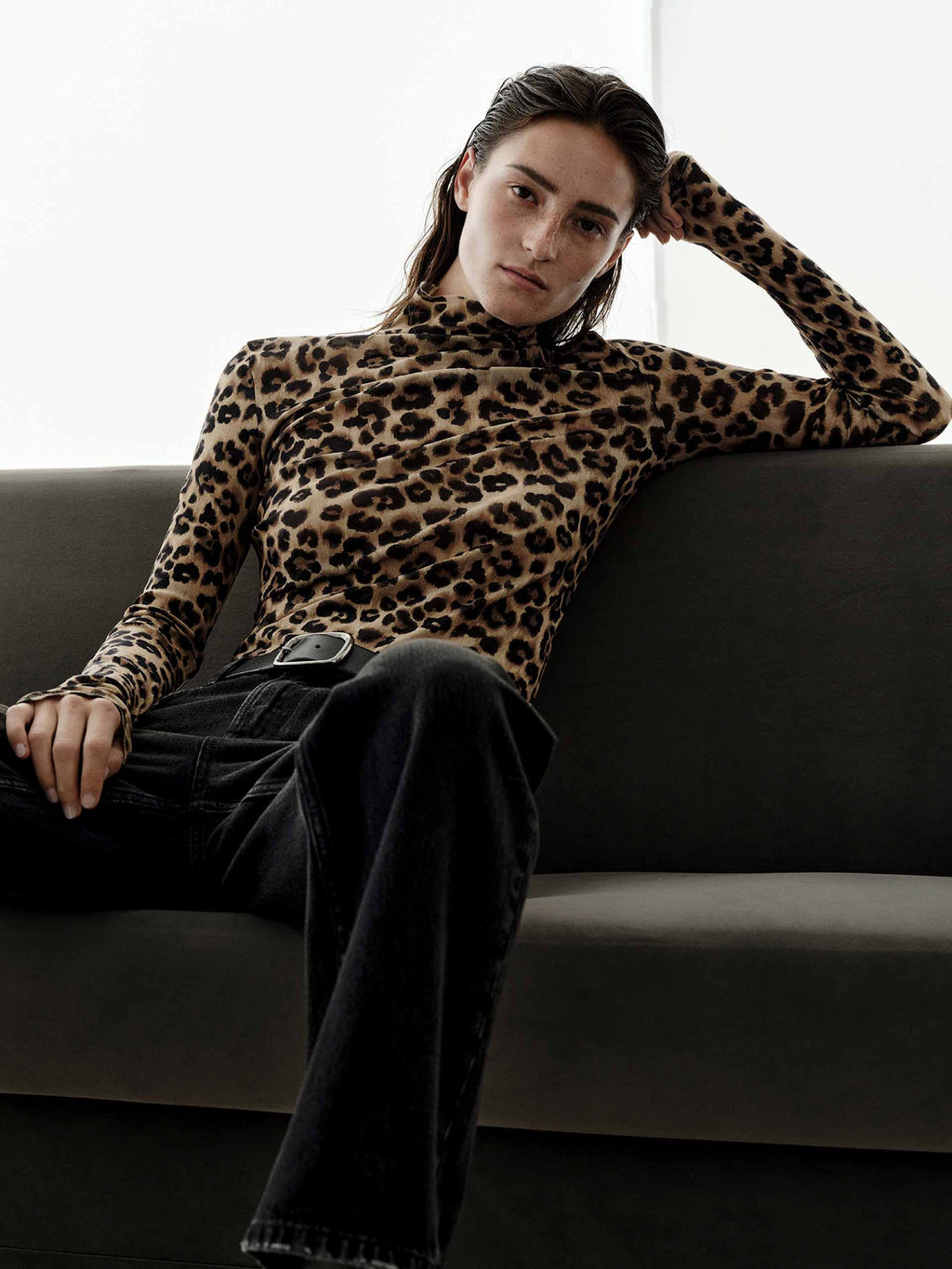 Leopard Print Fitted Blouse