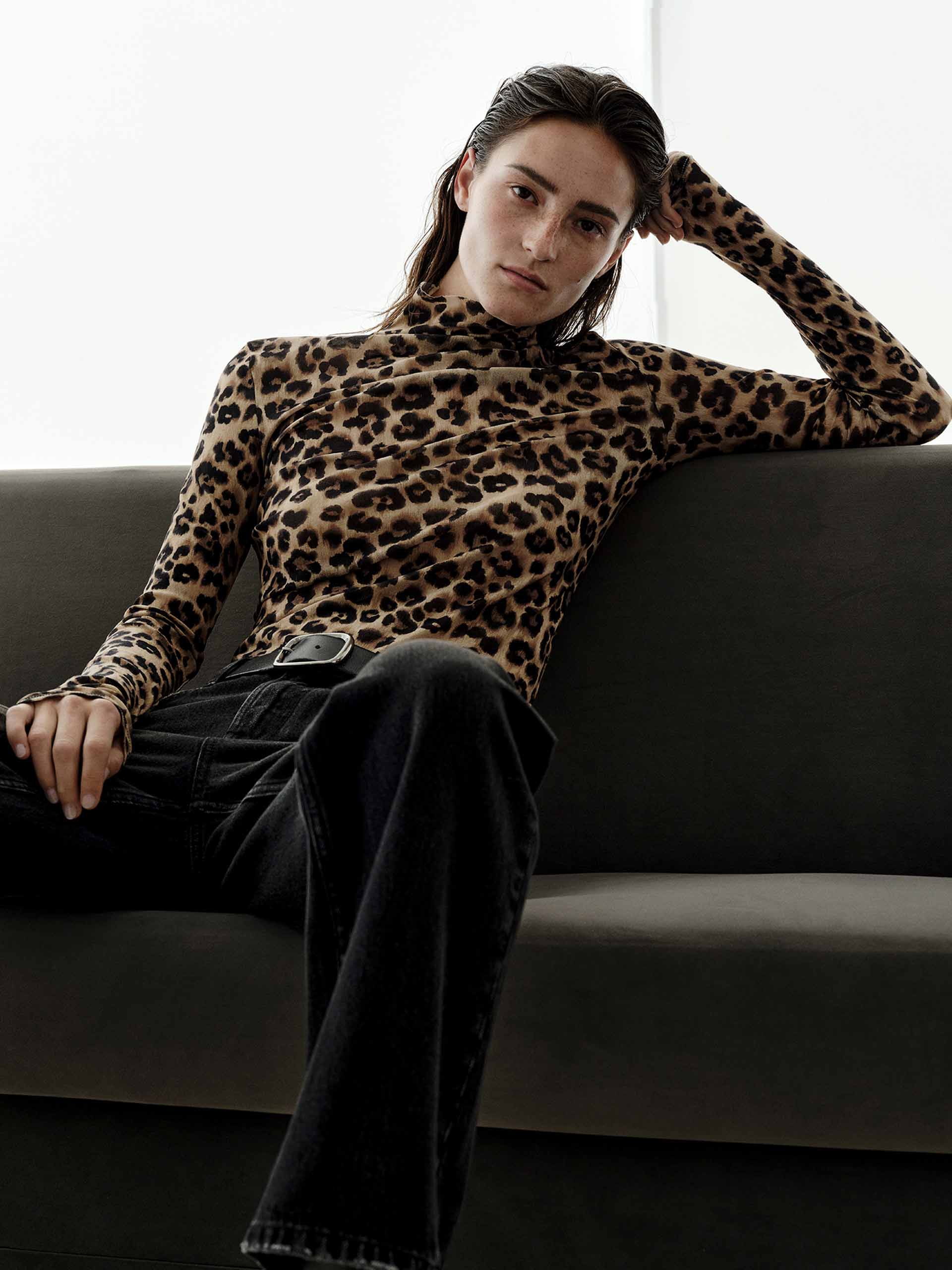 Leopard Print Fitted Blouse