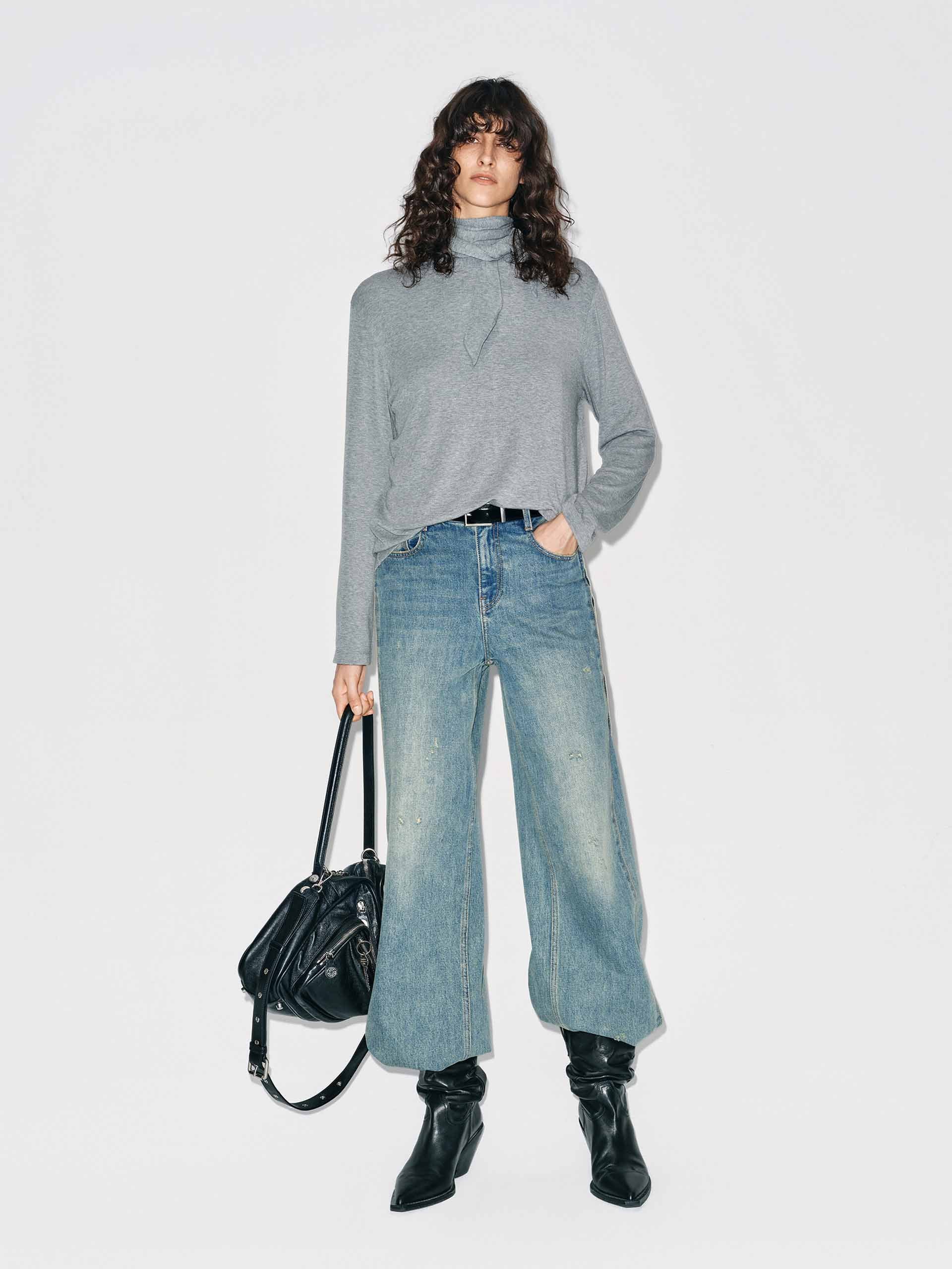 Tie Detail Turtleneck Blouse