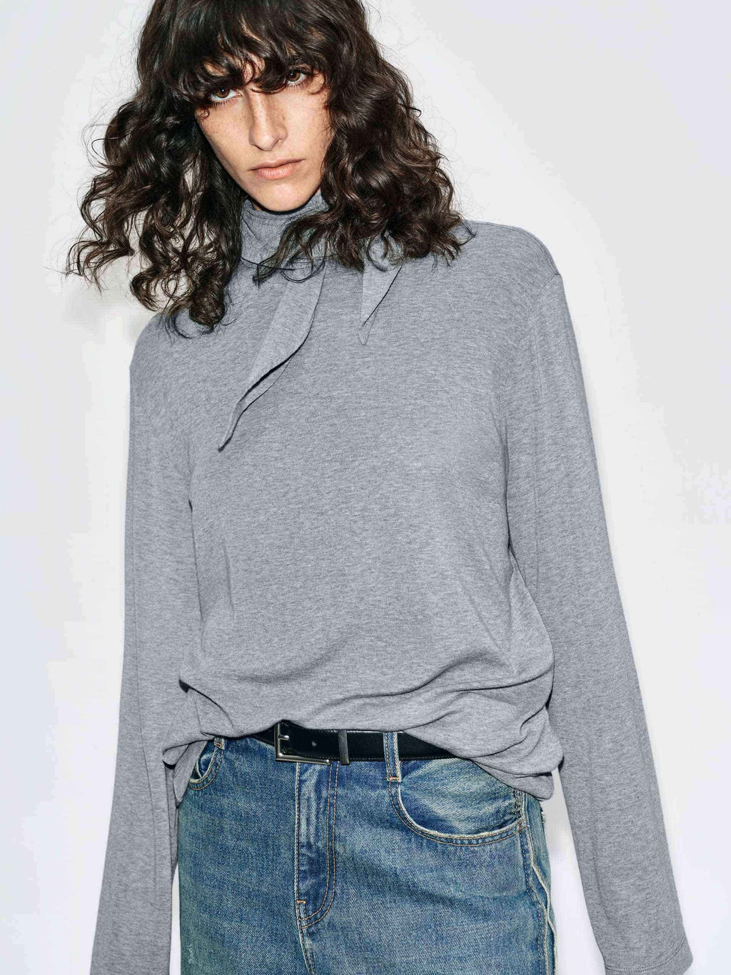 Tie Detail Turtleneck Blouse