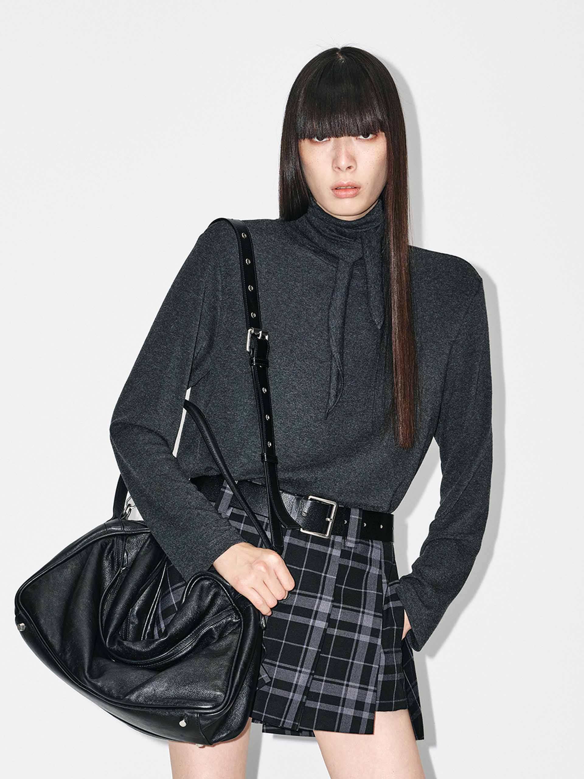 Tie Detail Turtleneck Blouse