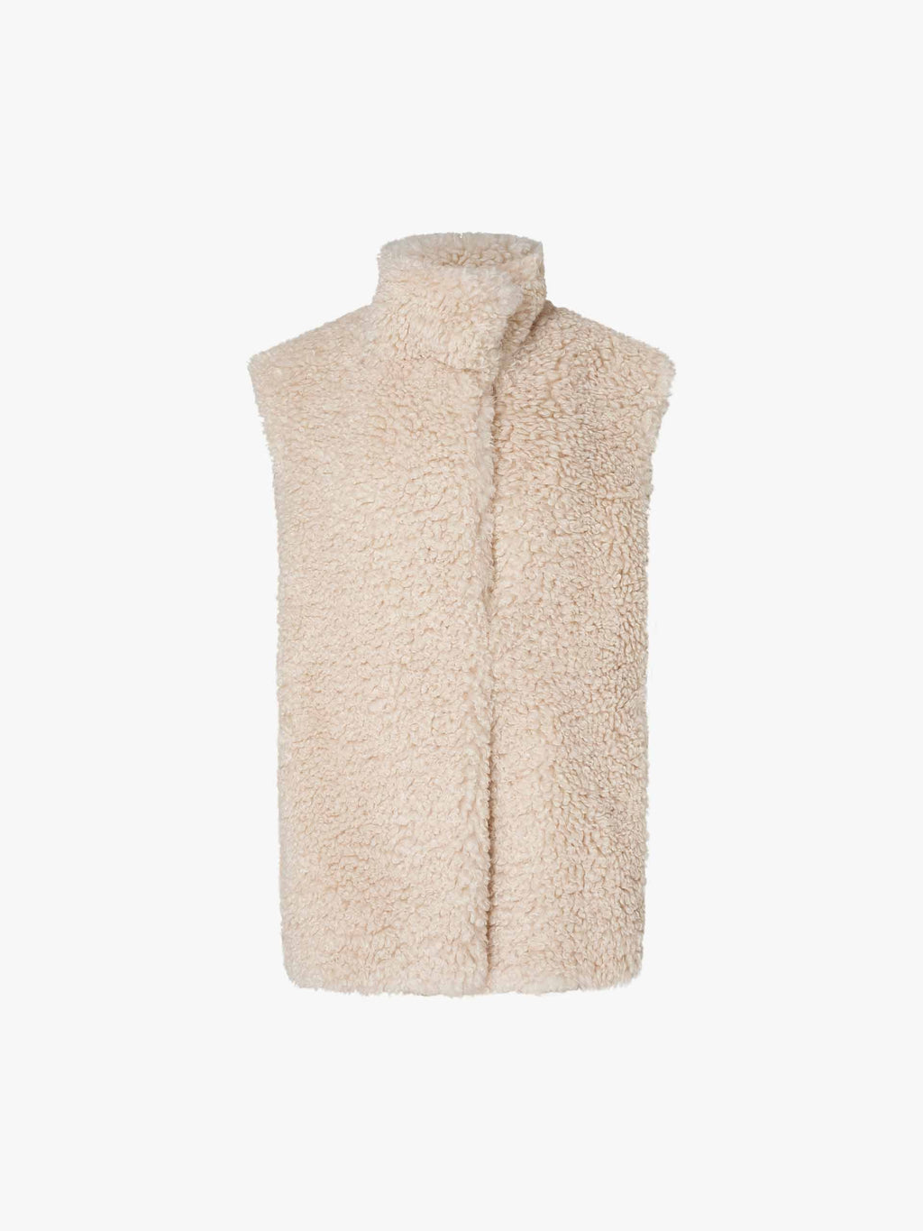 Faux Shearling Turtleneck Waistcoat