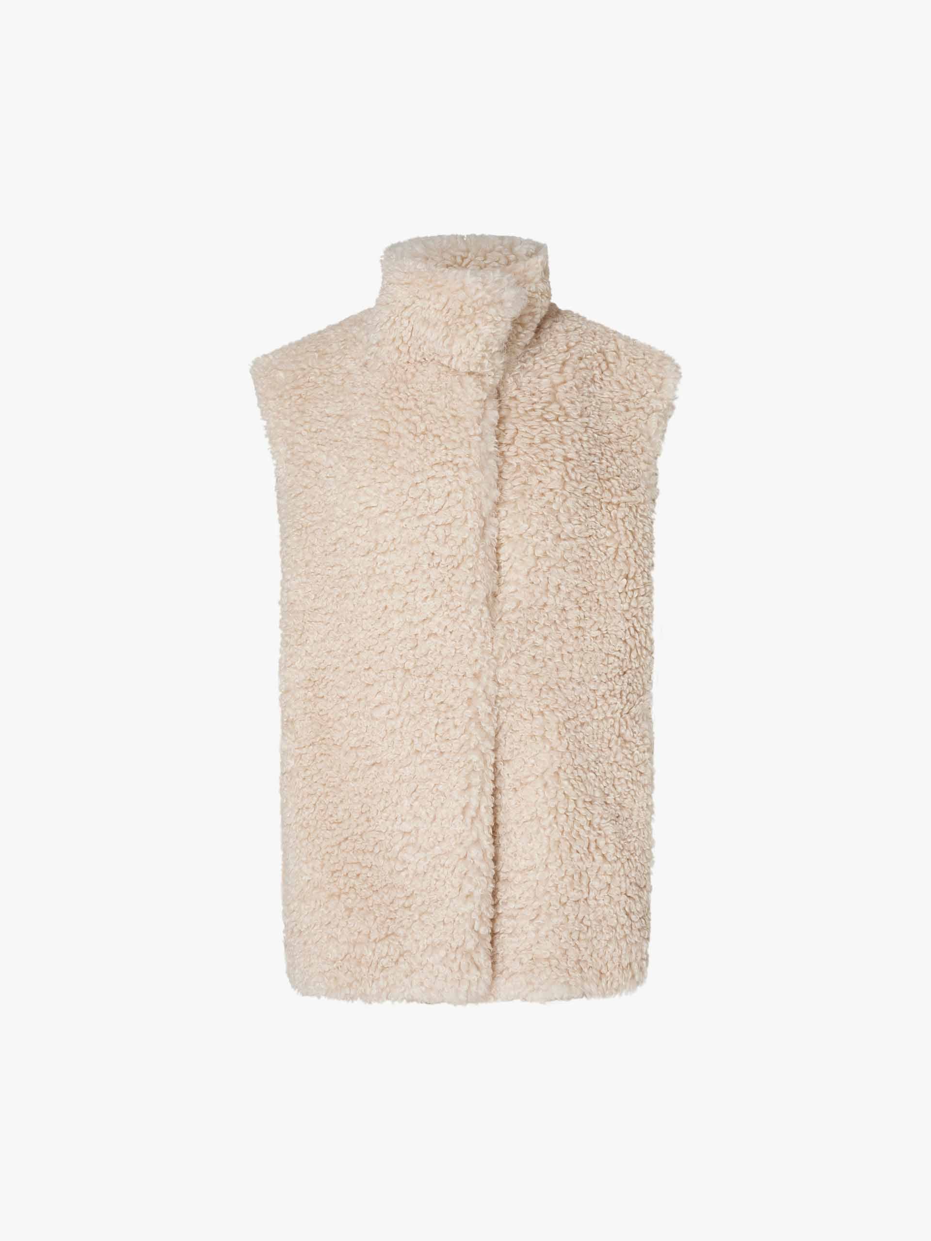 Faux Shearling Turtleneck Waistcoat