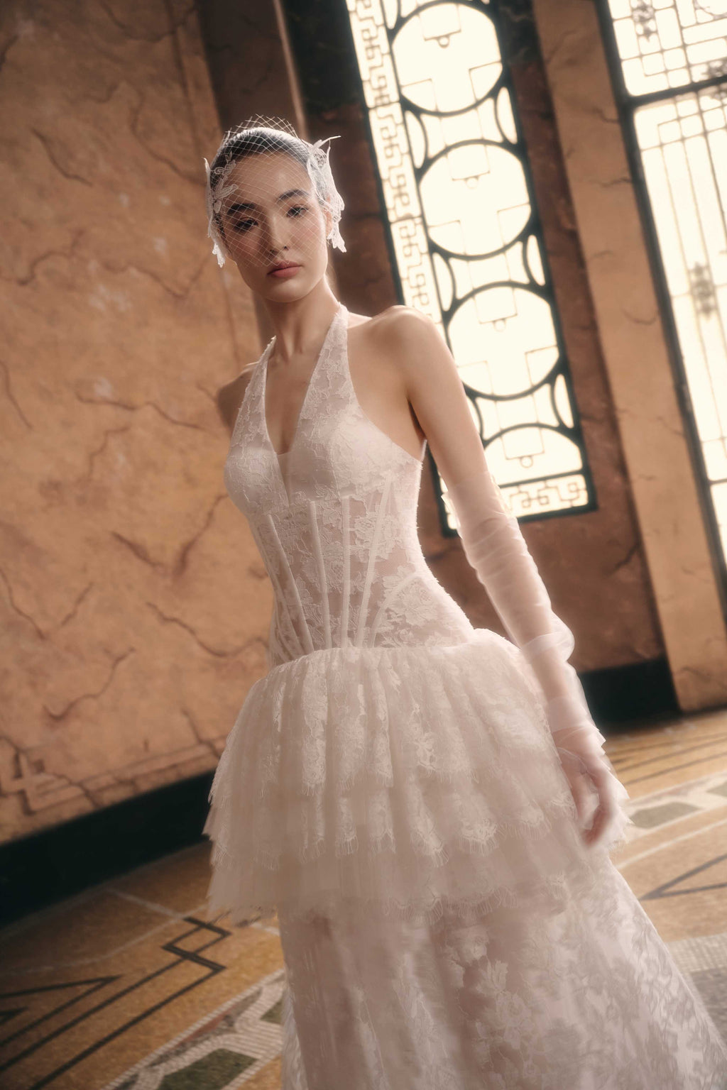 Celestine Lace Peplum Gown (Pre-Order 14 Days)
