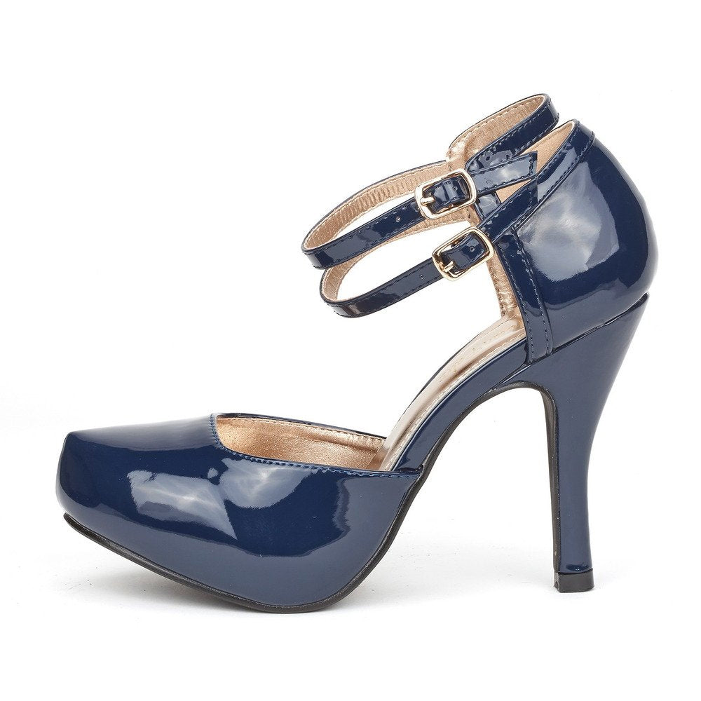 Double Ankle Strap Heel Pumps