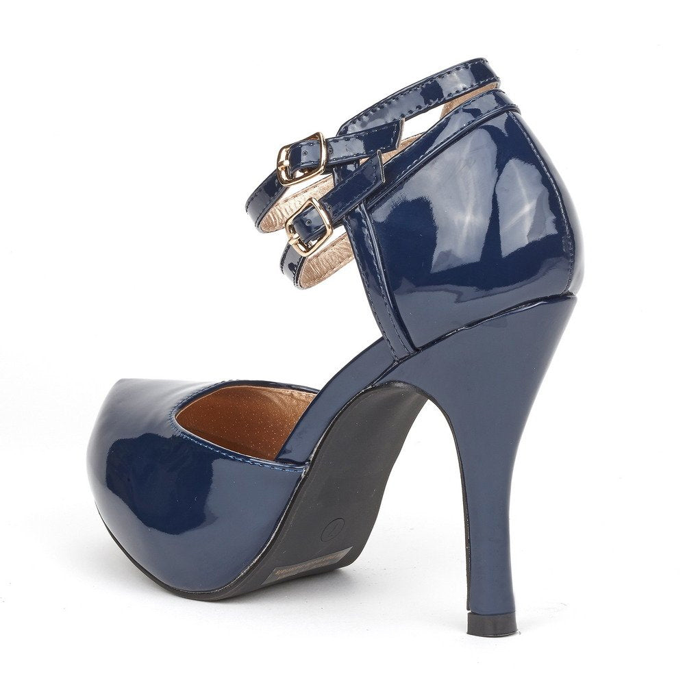 Double Ankle Strap Heel Pumps