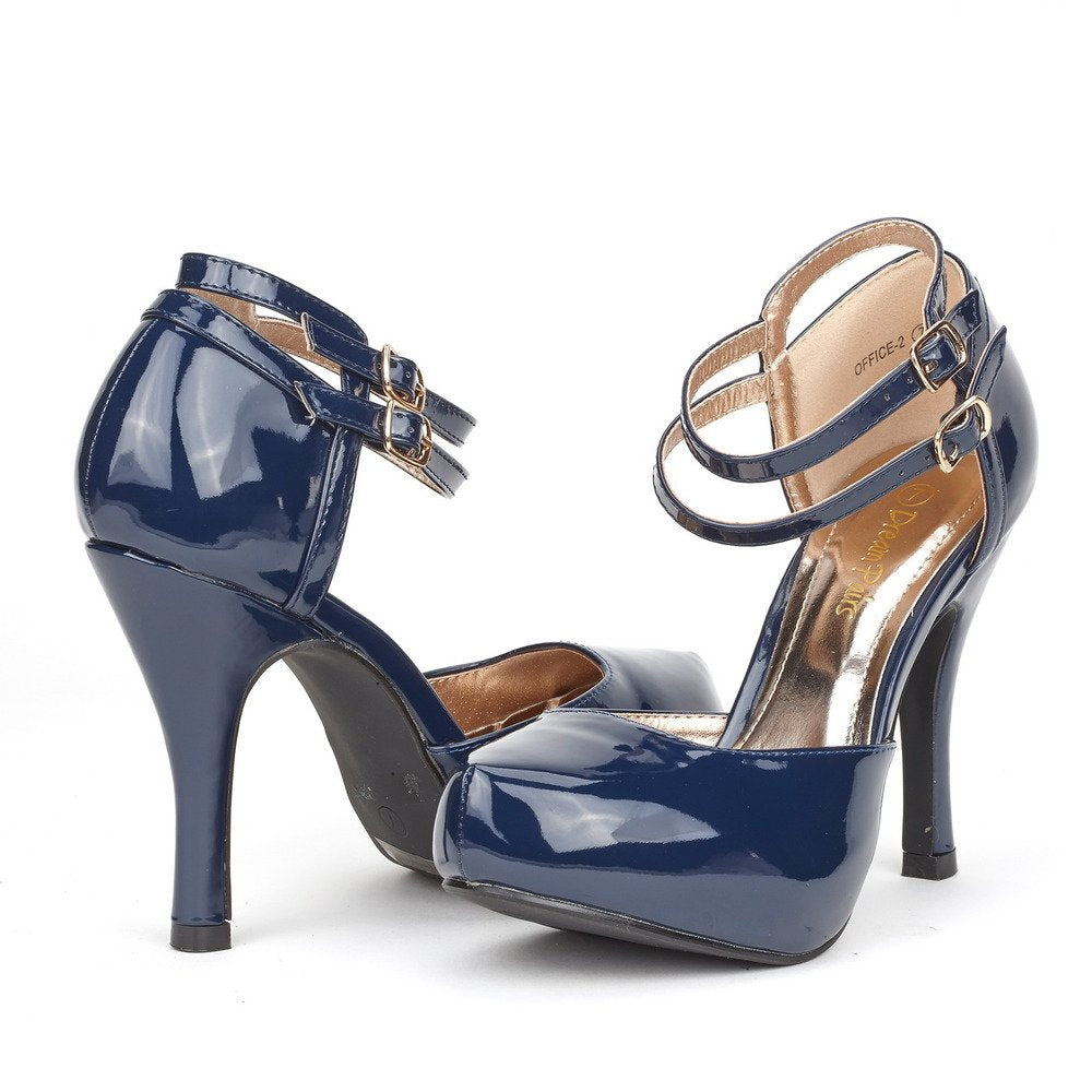 Double Ankle Strap Heel Pumps