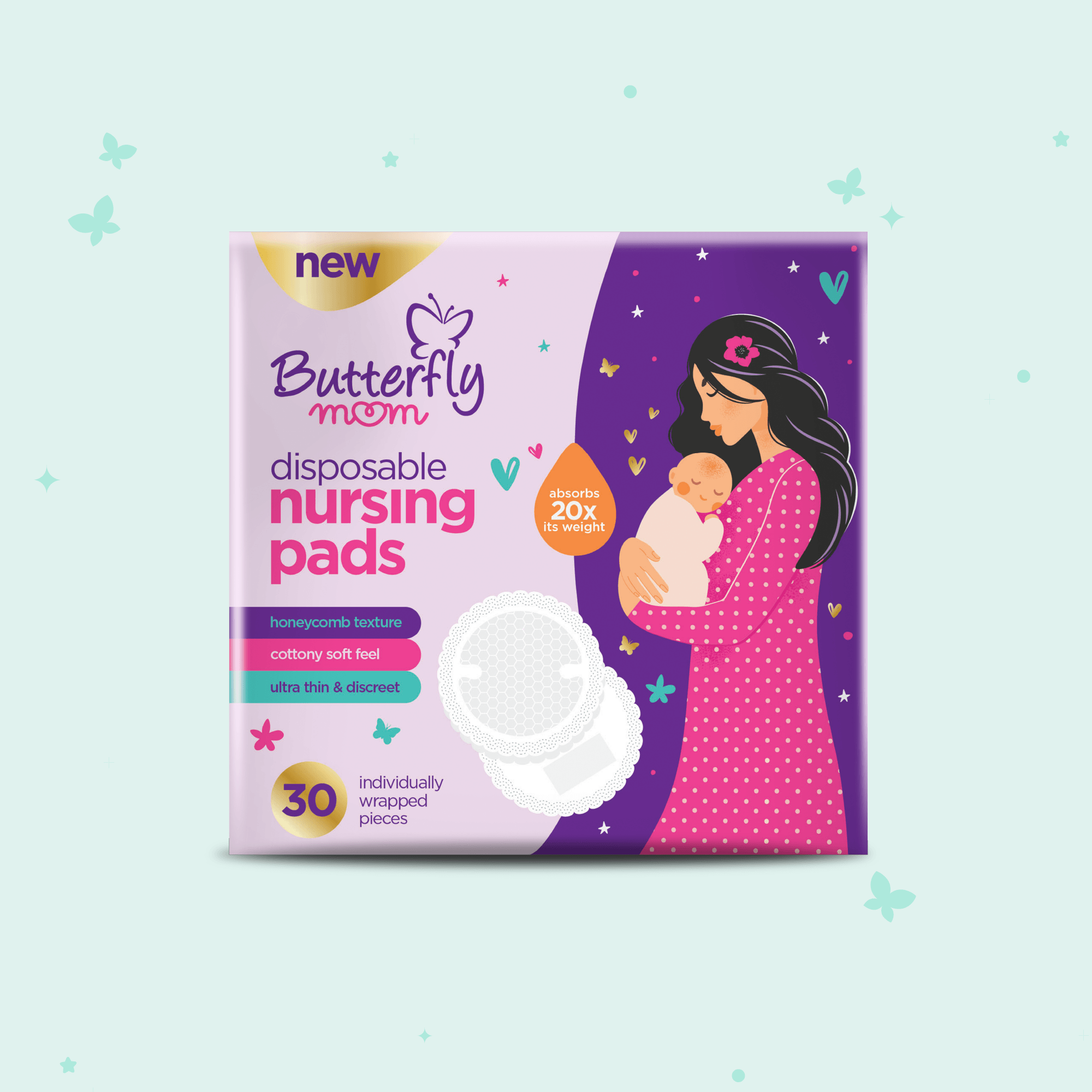 Butterfly Nursing Pads 30 Pcs