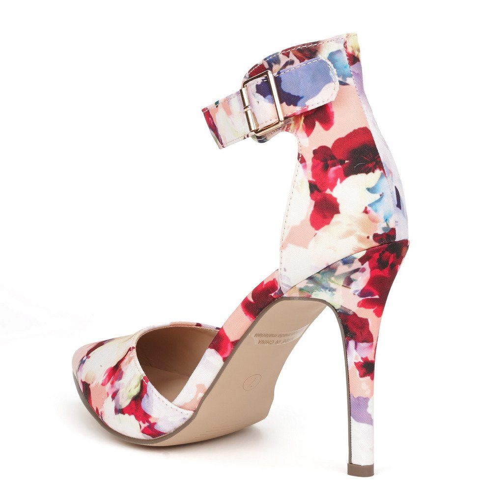 Pointed Toe Ankle Strap Stiletto Pumps