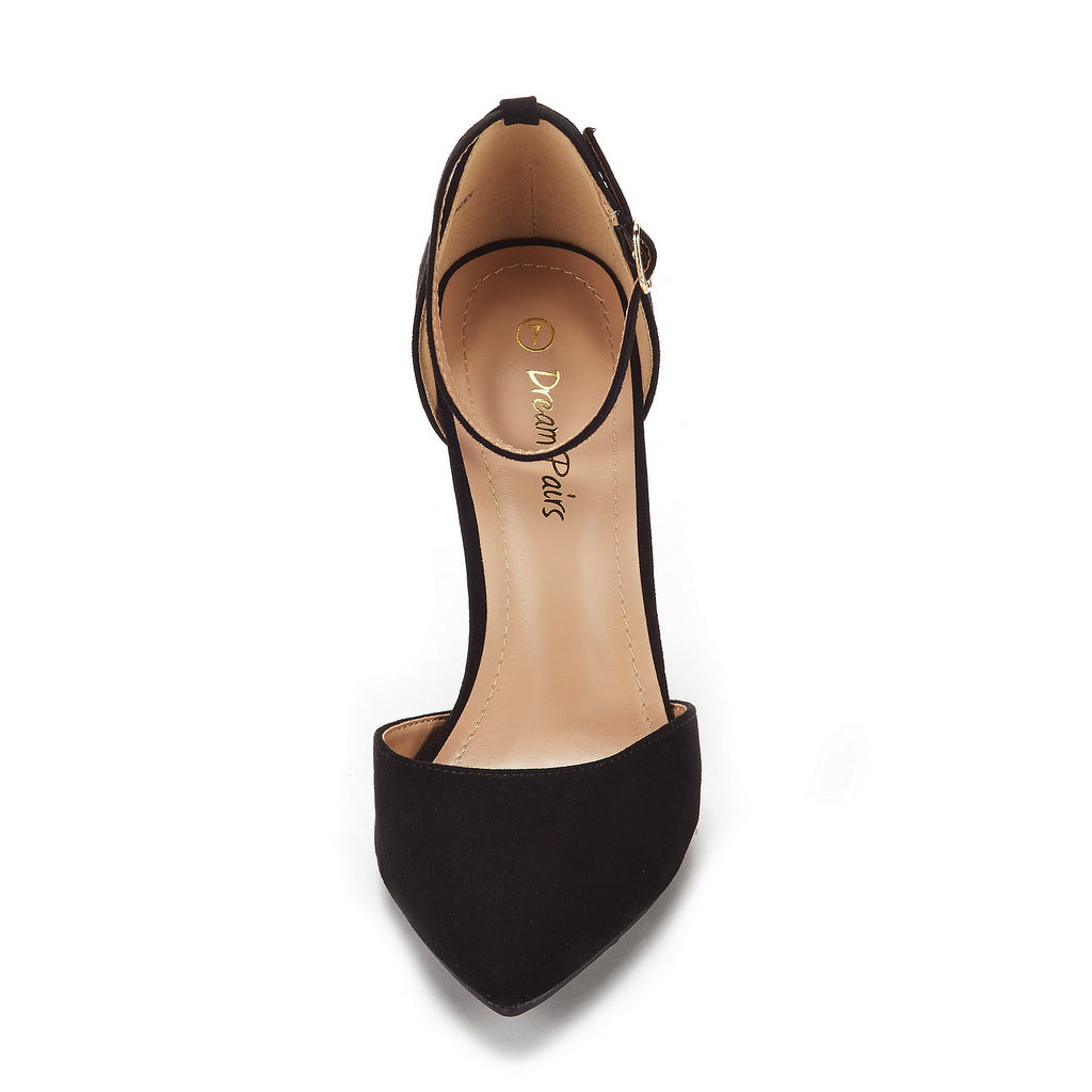 Ankle Strap Pointed Toe Stiletto Heels Pumps
