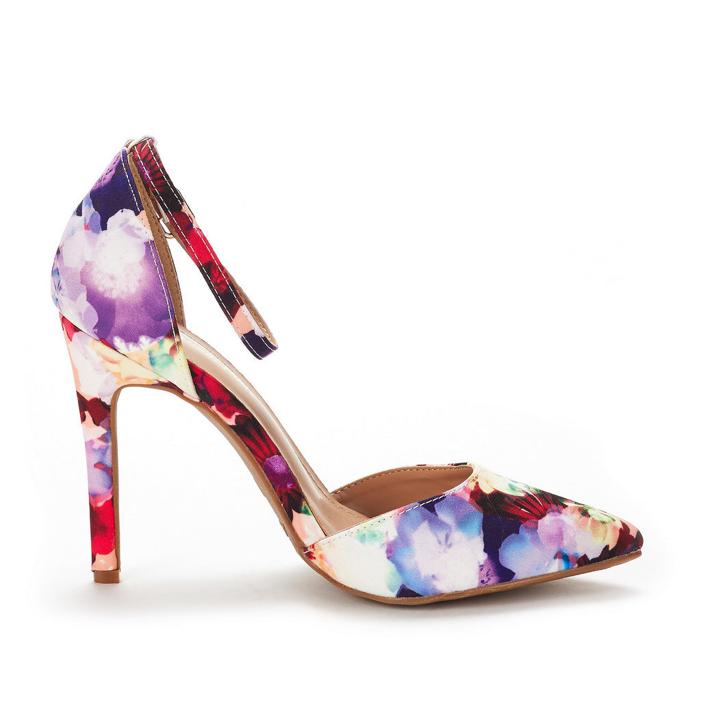 Ankle Strap Pointed Toe Stiletto Heels Pumps