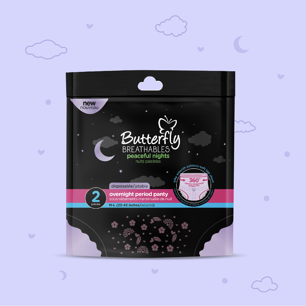 Butterfly Breathables Peaceful Nights Cottony Period Pants M-L Pack 2 Pcs
