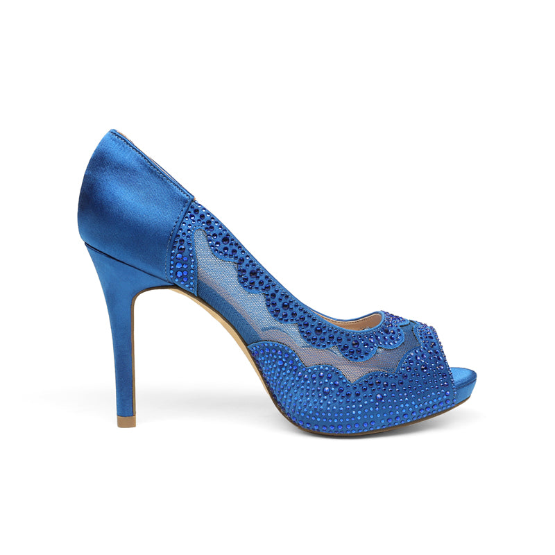 Open Toe Rhinestone Pump Heel Sandals